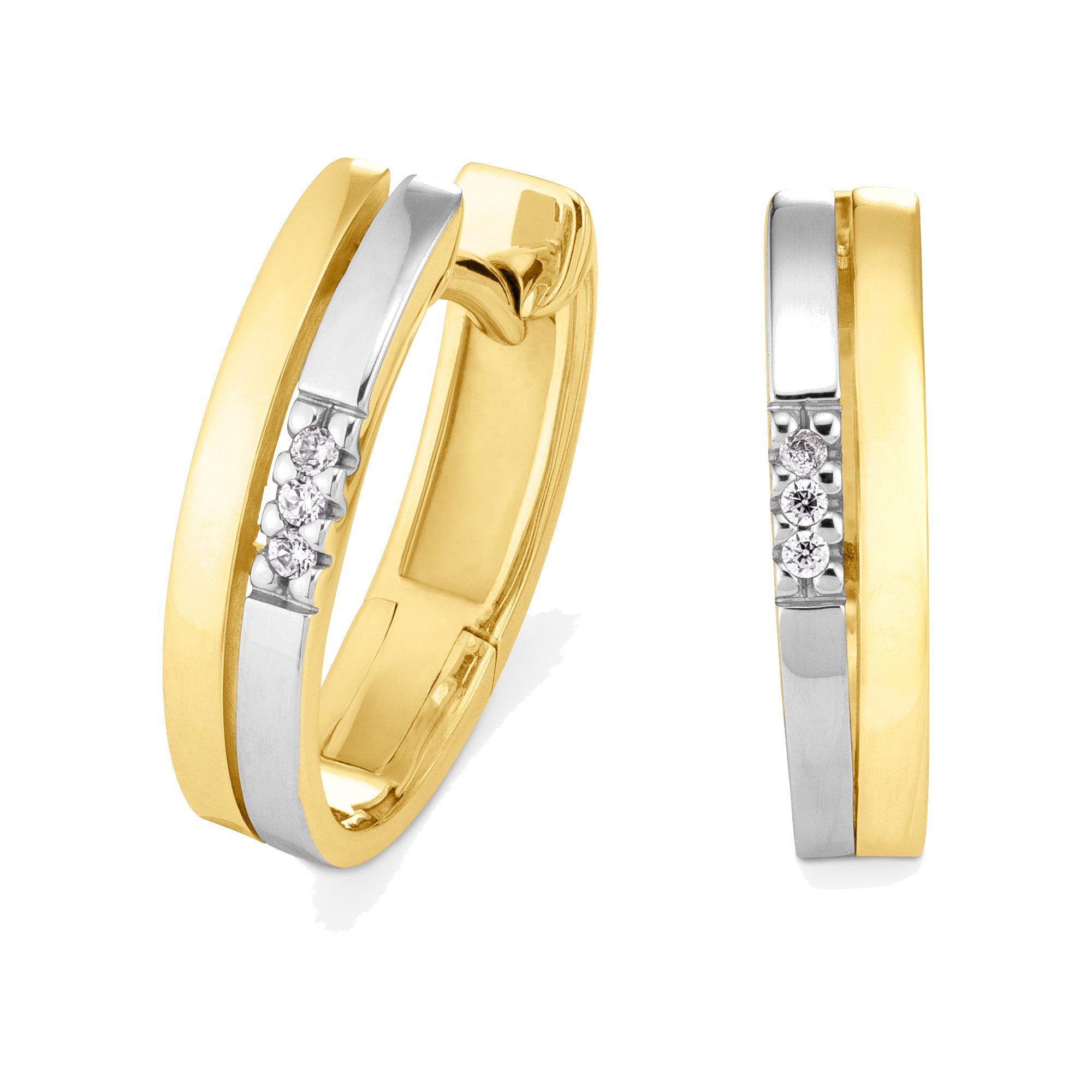 Gold 585 0,03ct. Creolen Paar Brillanten Orolino