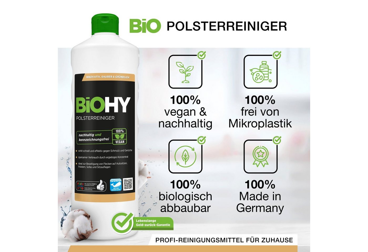 Thumbnail - BiOHY Polsterreiniger 1 x 1 Liter Flasche Polsterreiniger (1-St)