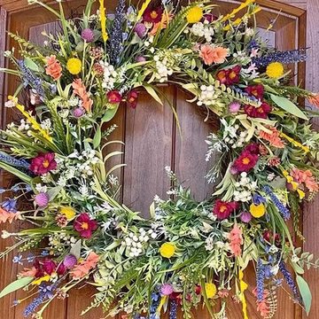 HIBNOPN Dekokranz Türkranz Frühling, künstliche Wildblumen-Girlande dekorative 35-40cm
