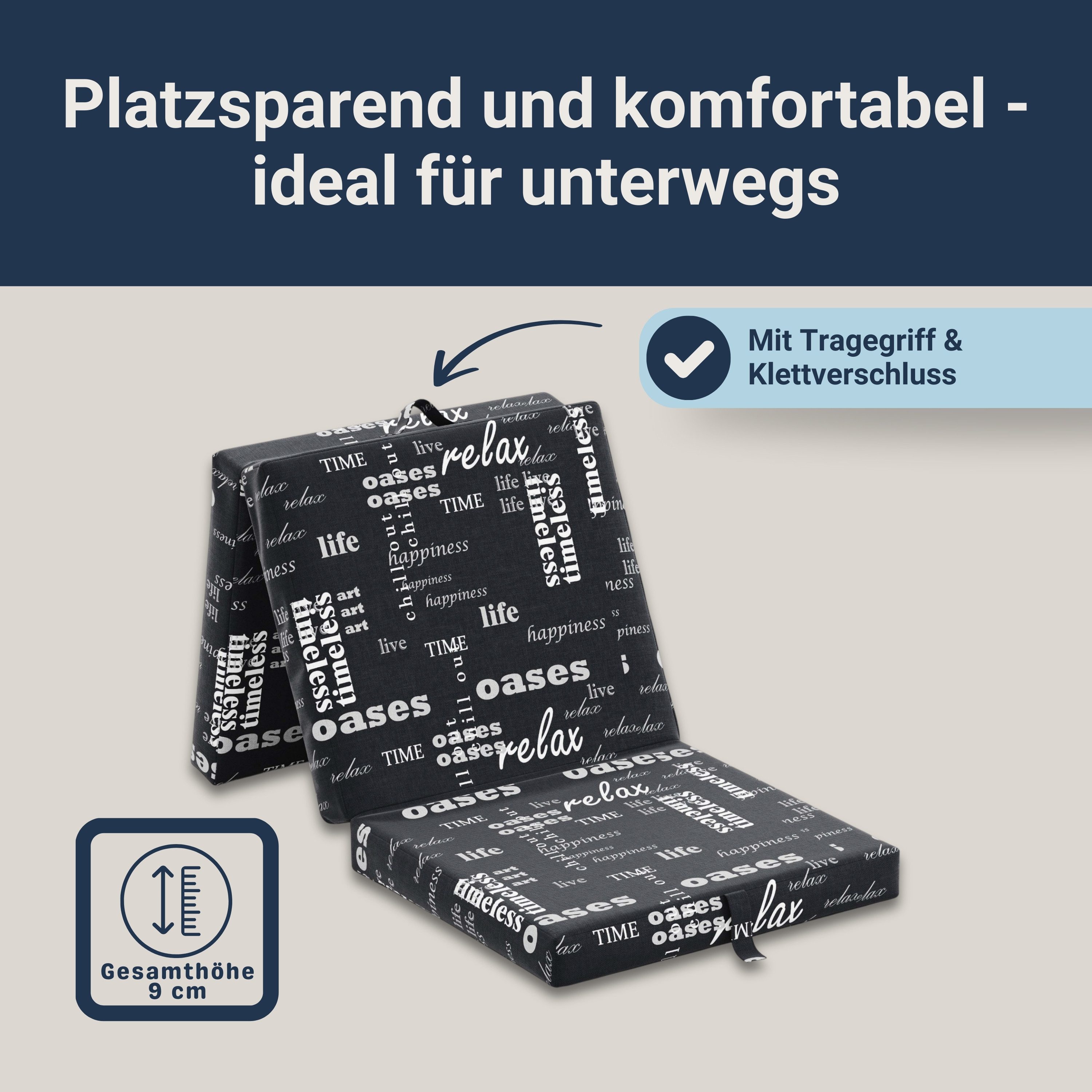 Klappmatratze Samba Faltmatratze, Sun Garden, 9 cm hoch, Gästematratze günstig online kaufen