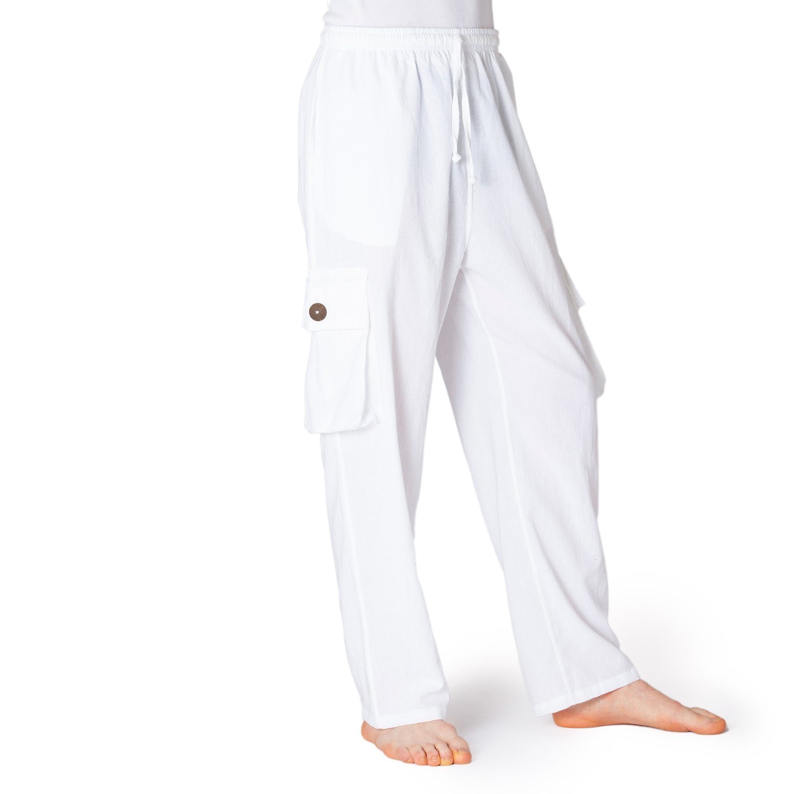 PANASIAM Cargohose Cargo-Hose K bequeme Sommerhose mit 4 Taschen aus 100% Baumwolle Unisex Freizeithose für Damen und Herren Relaxhose Cargohose