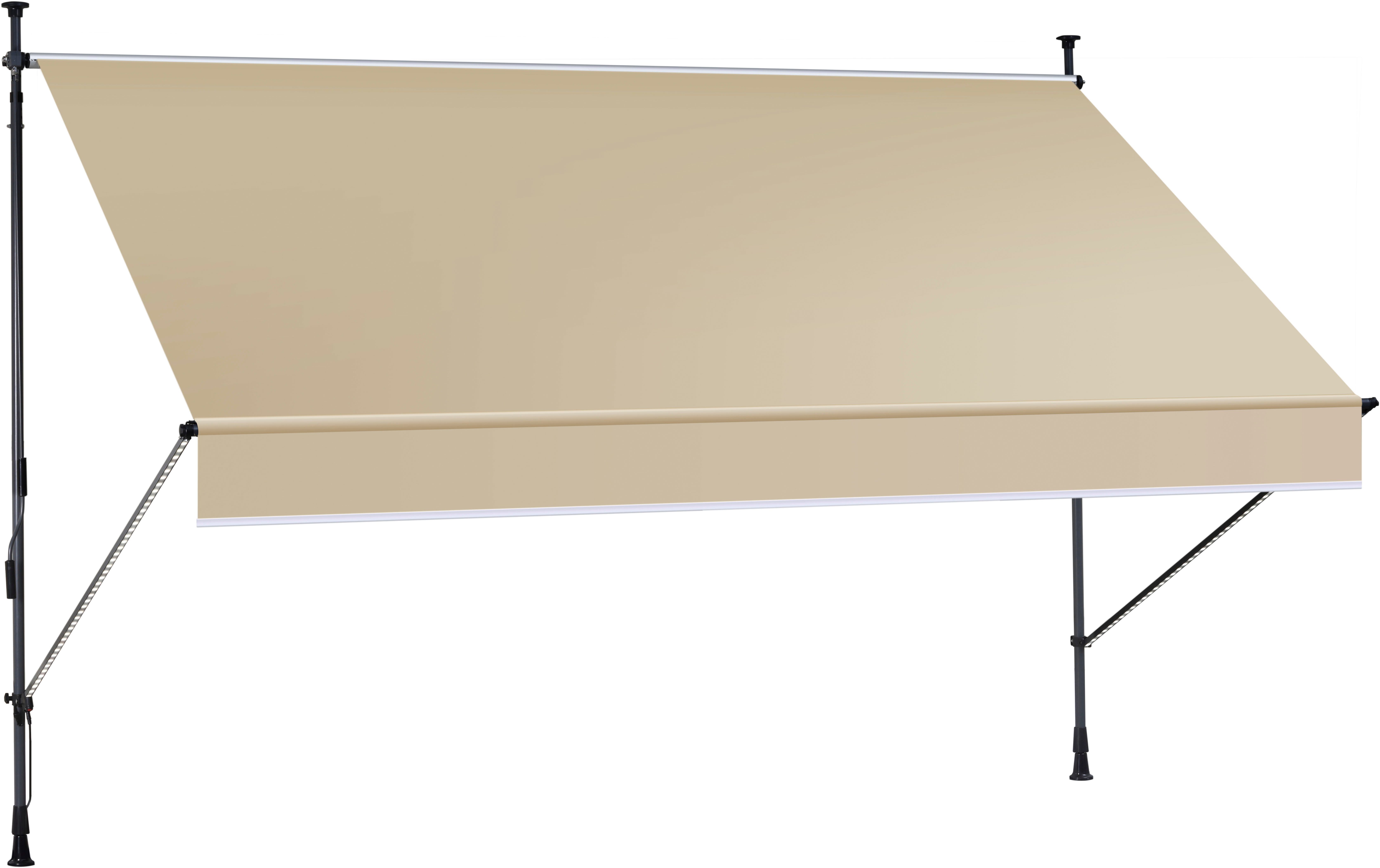 KONIFERA Klemmmarkise mit LED-Warmlichtstreifen Breite/Ausfall: 250/150 cm, günstig online kaufen