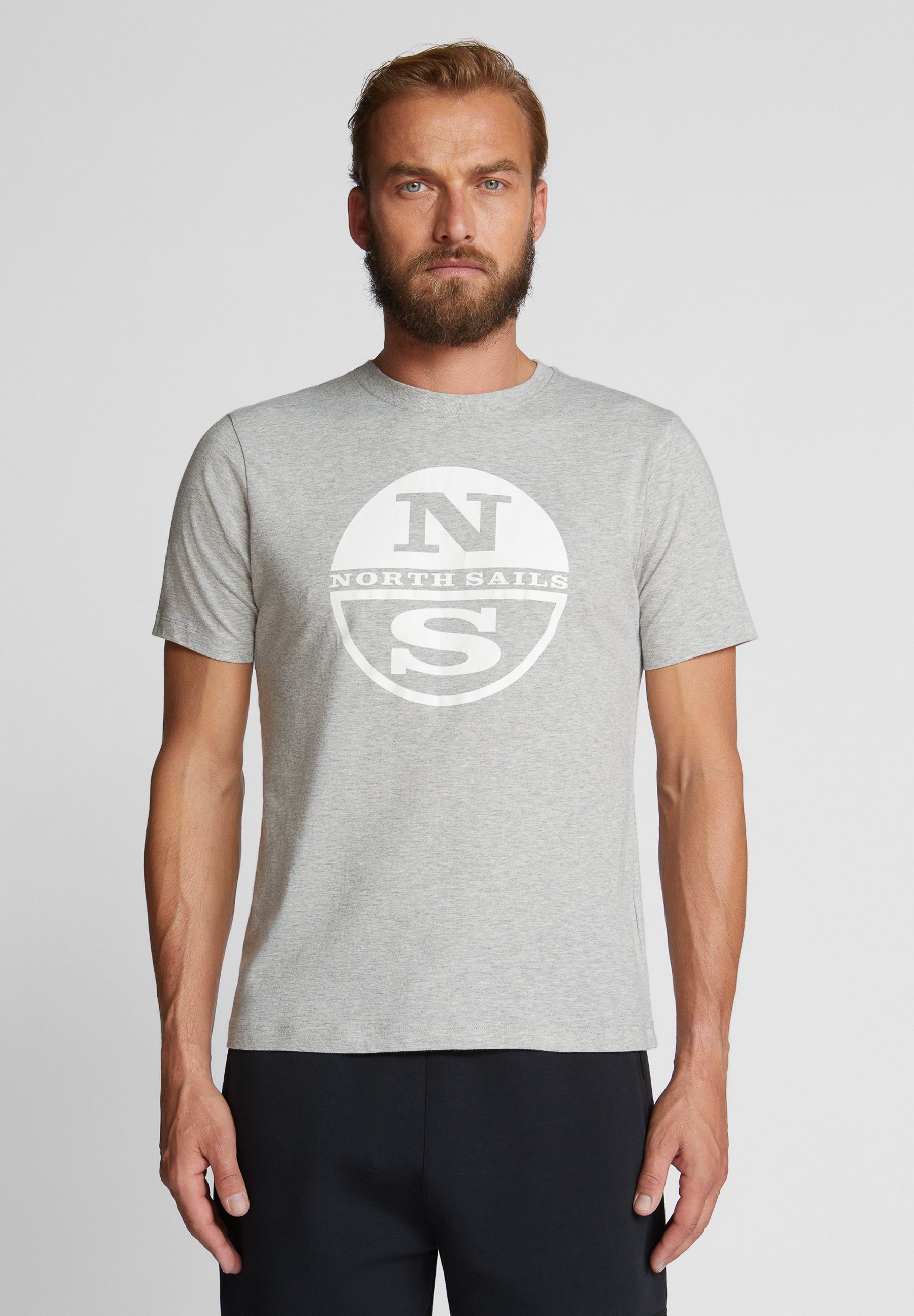 North Sails T-Shirt T-shirt mit Maxi-Logo MOLORED GRAY