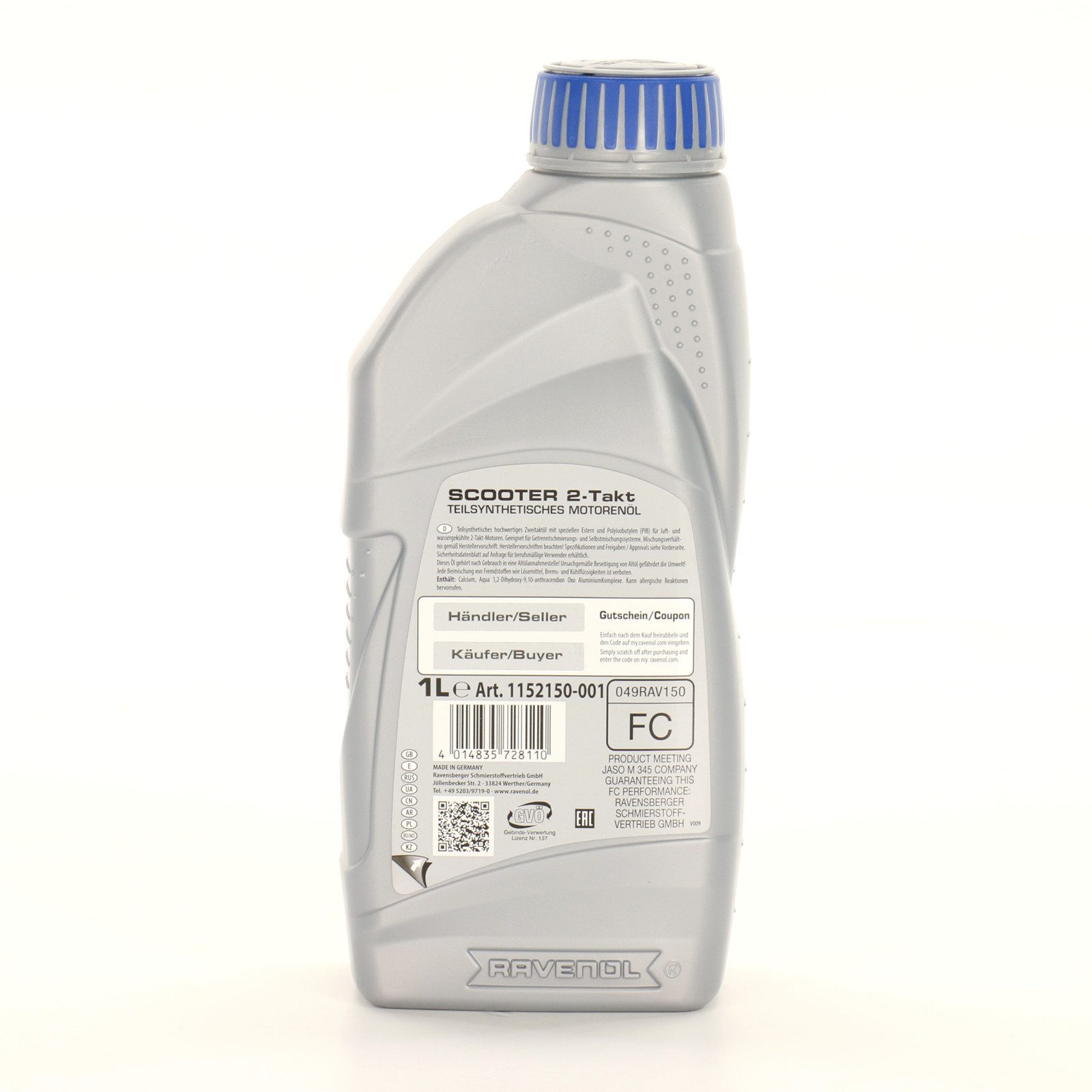 Ravenol Motoröl RAVENOL SCOOTER 2-Takt teilsynthetisch Motoröl Öl 1L API TC ISO-L-EGC