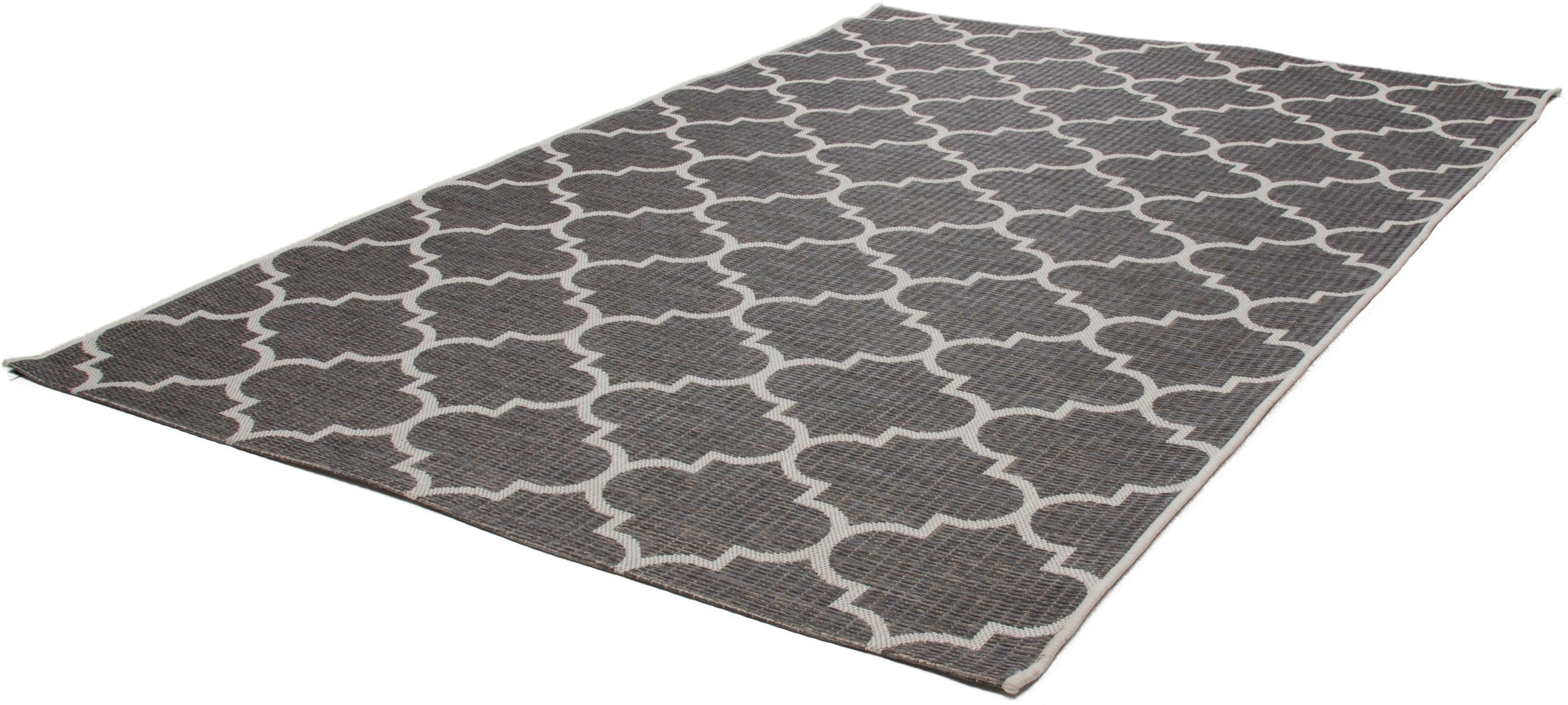 Teppich Valon, andas, rechteckig, Höhe: 7 geeignet, und grau mm, Outdoor Wohnzimmer Indoor