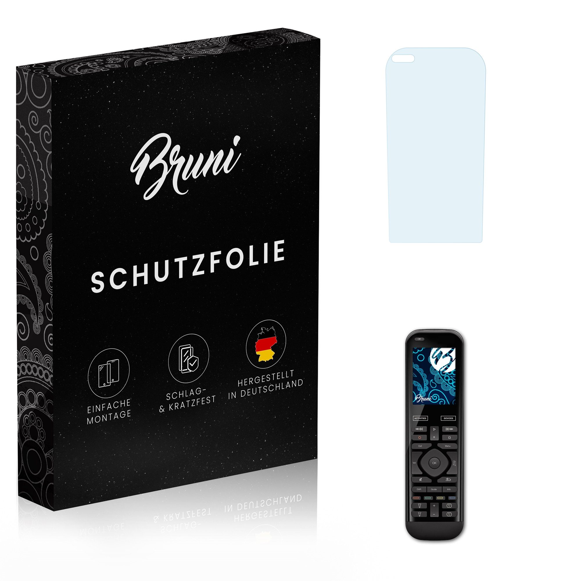 Bruni Schutzfolie für Logitech Harmony 950 / Elite, (2 Folien), praktisch unsichtbar