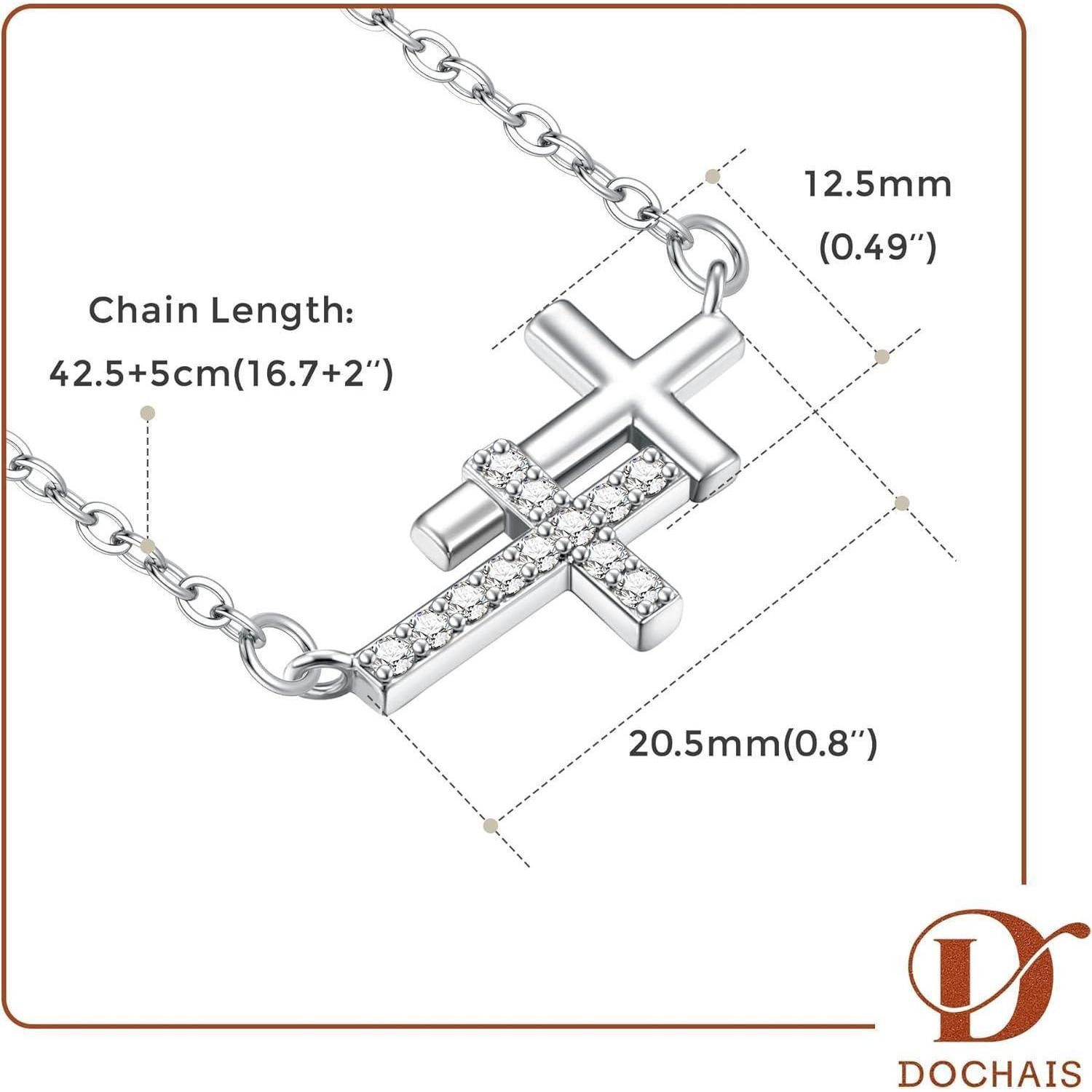 LuxusKollektion Kreuzkette Damen Kreuz Kette 14K Gold Vergoldet Silber/Gold Modeschmuck Geschenke