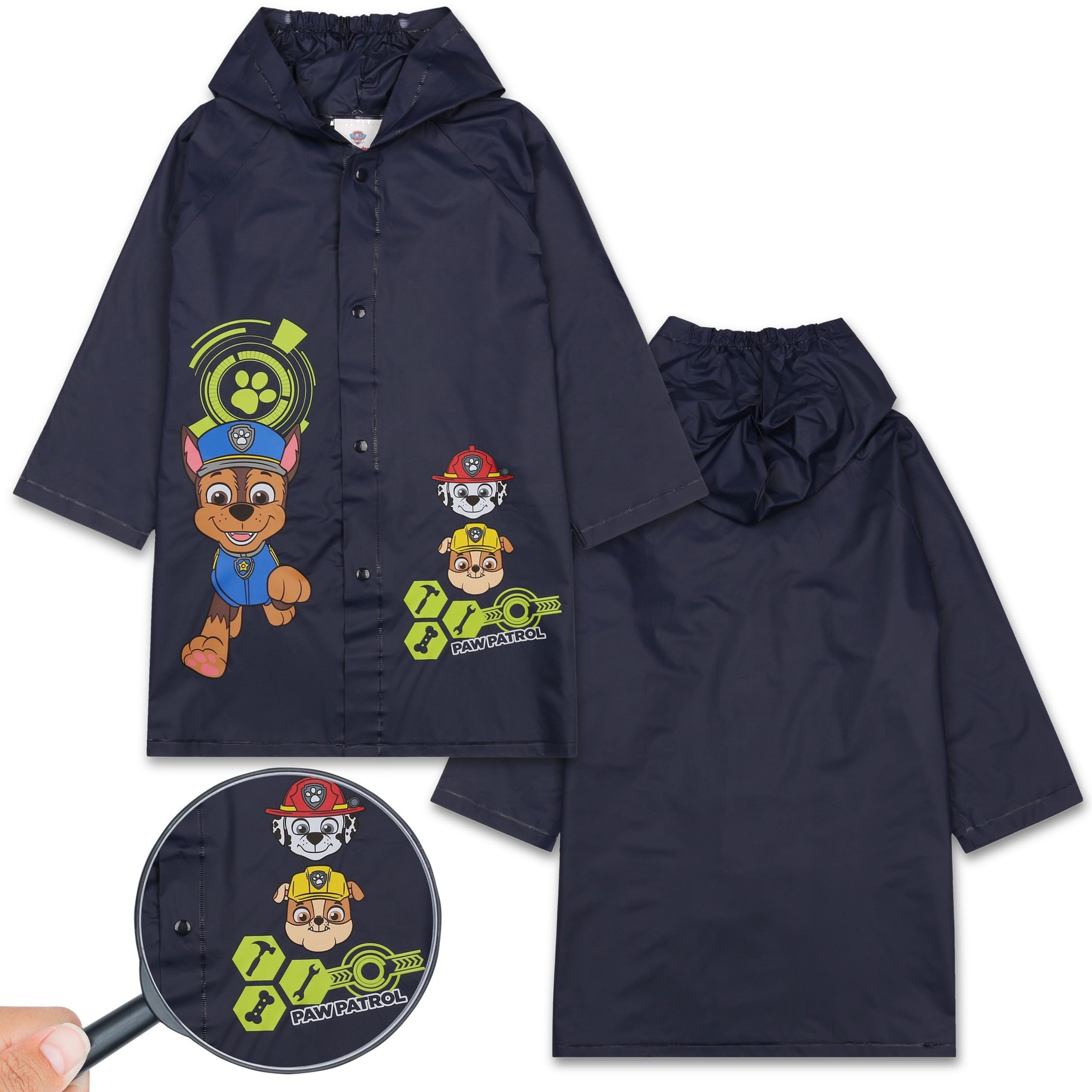 Regenjacke Paw Patrol Regenmantel, Jungen Mantel mit Kapuze, navyblau 7-8 Jahre