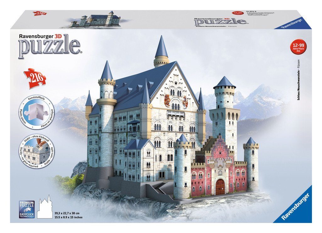 Puzzleteile Schloss Ravensburger Puzzle Neuschwanstein, 3D-Puzzle Ravensburger