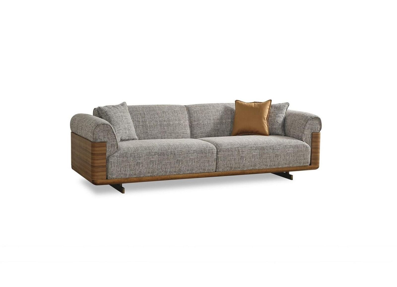 Polstersofa Grau Couch Dreisitzer Modern, Teile, in Sofa 3-Sitzer JVmoebel 1 Polyester Sitzer Europa Made Stoff 3