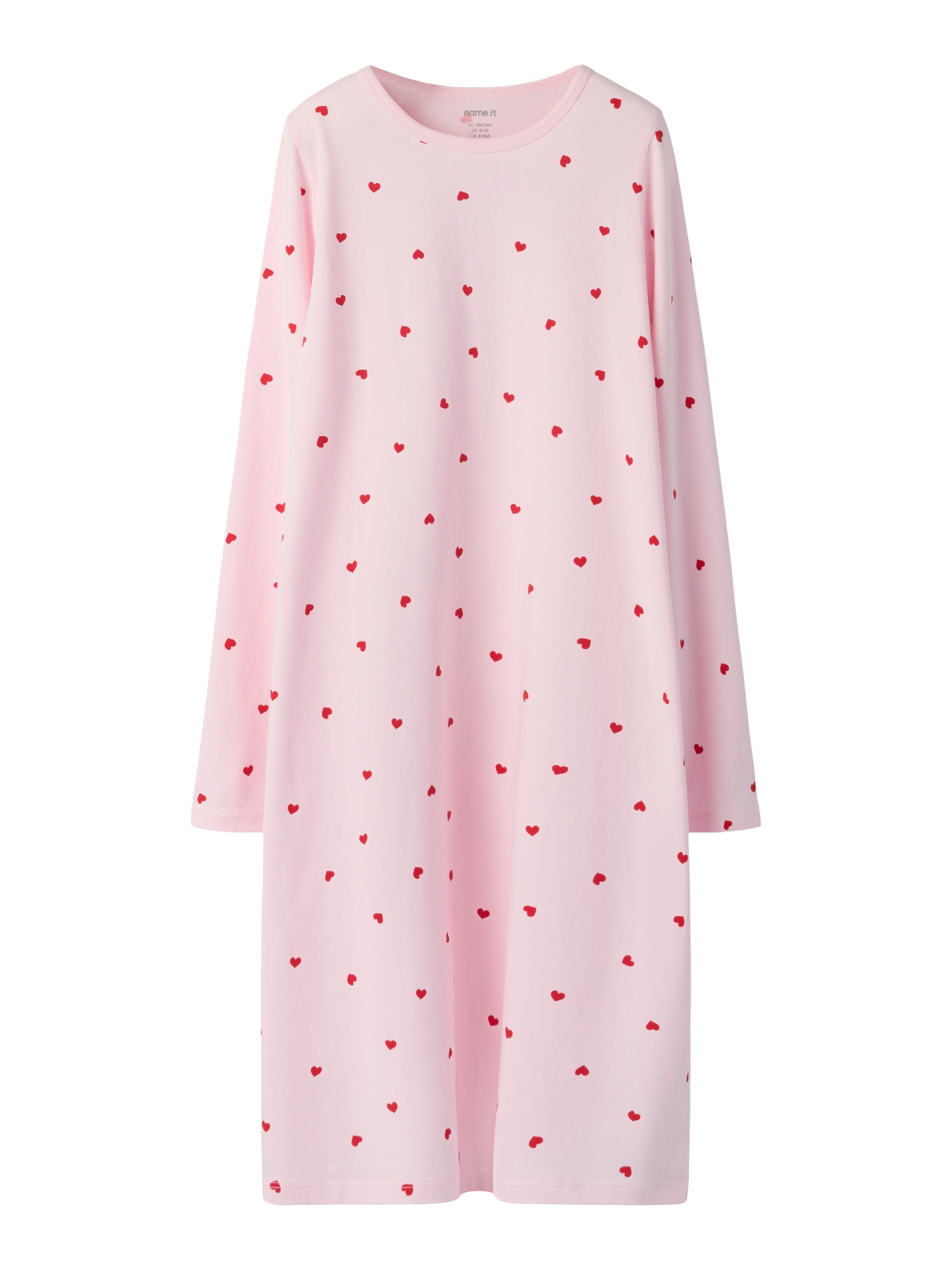 Name It Nachthemd NKFNIGHTGOWN HEARTS NOOS aus Baumwollmischung, A-Linien-Passform, elastisches Jersey-Material
