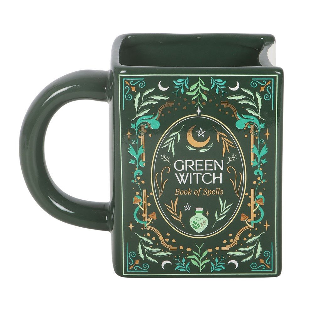 Something Different Tasse "Green Witch" 3D Becher Tasse in Buchform mystisch Gothic Geschenk