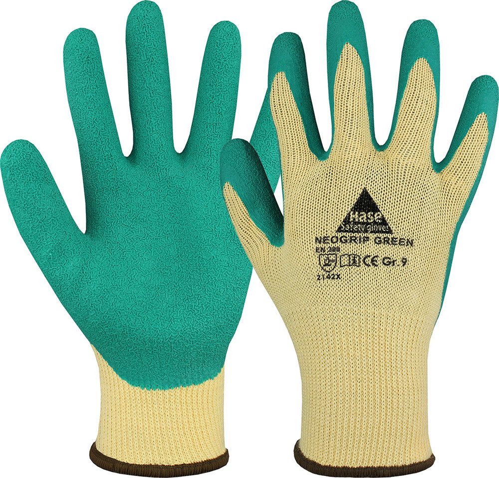 Arbeitshandschuhe NeoGrip green Montagehandschuh Latex Galabau