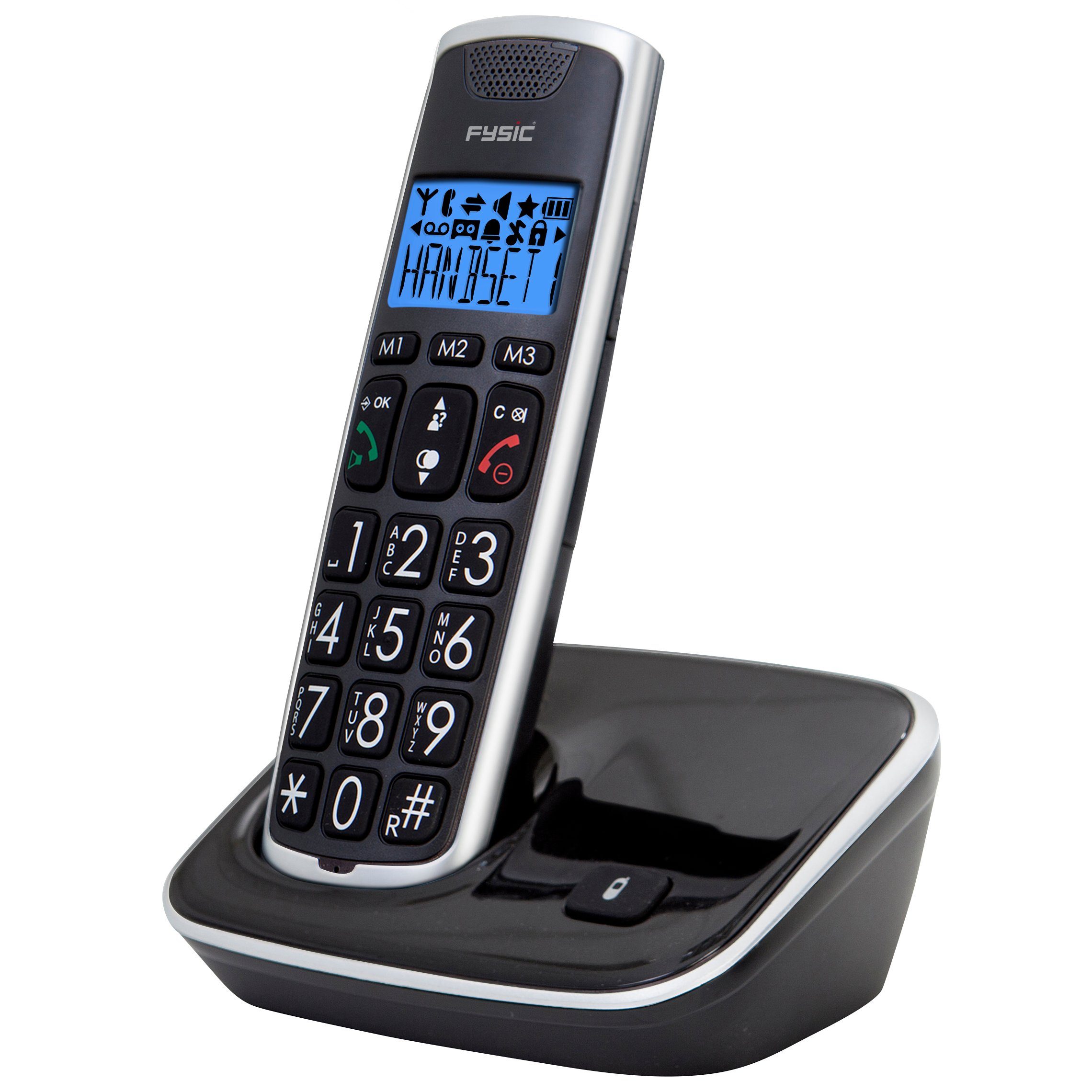 Fysic FX-6020 Seniorentelefon (Mobilteile: 1-2, Netzspannung 100-240 V AC, Seniorentelefon mit großen Tasten, Hörgerätkompatibel, 10h Sprechzeit) – Bild 2 von 5