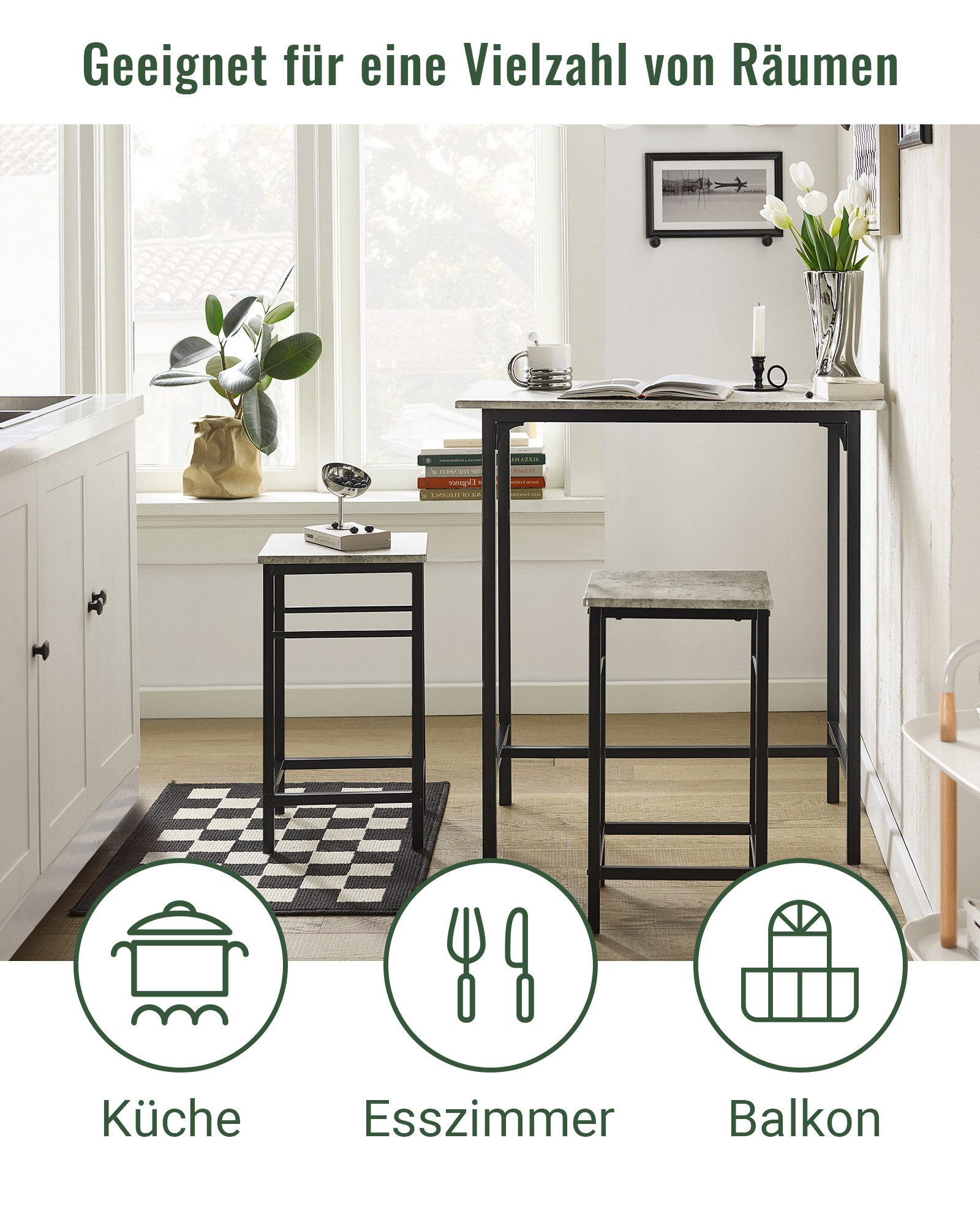 SoBuy Essgruppe OGT10, Küchentisch-Set für 2 Personen, Esstisch Essgruppe G günstig online kaufen