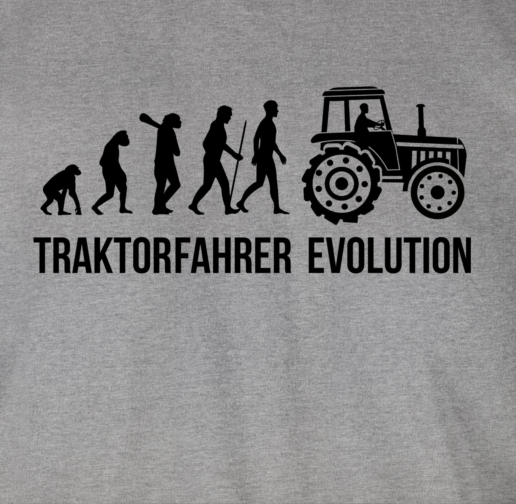 Shirtracer T-Shirt Landwirt Evolution Grau 3 meliert Traktor