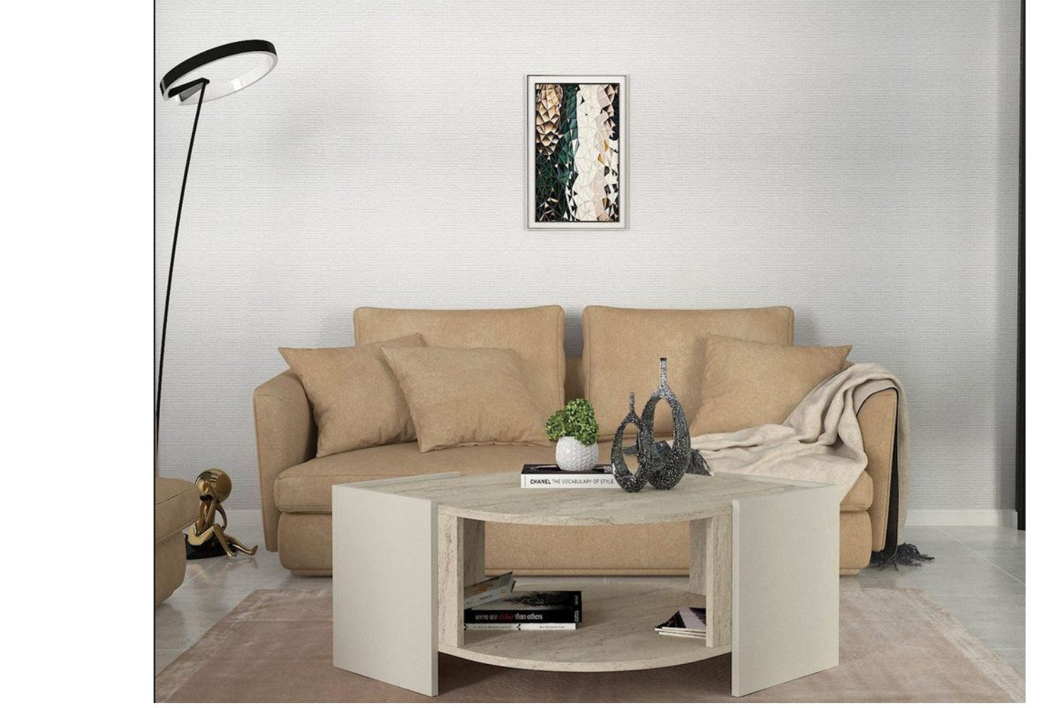 ibonto Couchtisch Wohnzimmertisch Moderner Beige mit günstig online kaufen