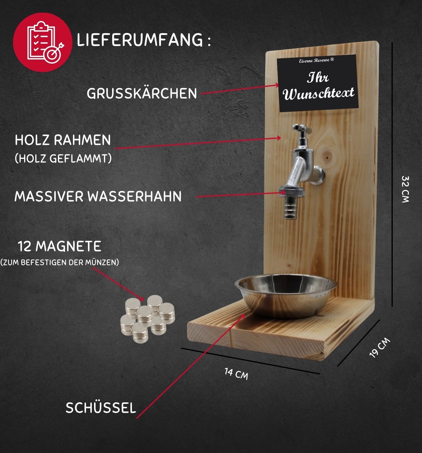 Eiserne Reserve® Geschenkbox Alles Gute zur Hochzeit - Eiserne Reserve Geldhahn - Geburtstag Geldge – Bild 4 von 5