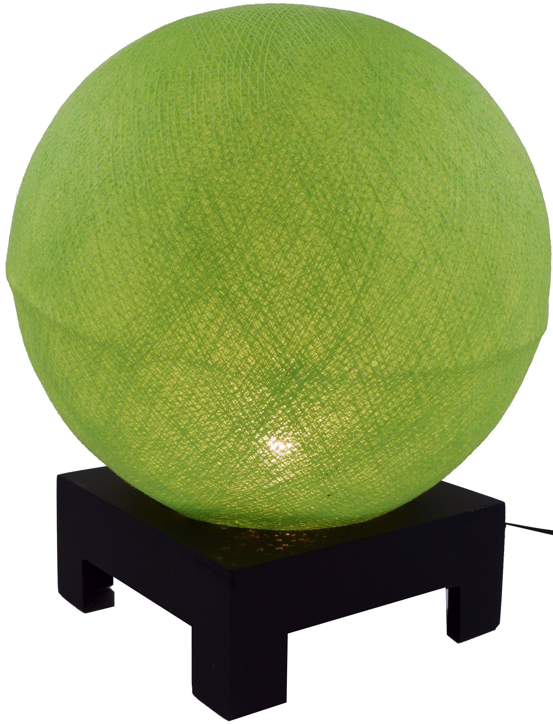 Guru-Shop Tischleuchte Kugel Tischleuchte mit MDF Ständer aus.., Leuchtmittel nicht inklusive hellgrün | Tischlampen