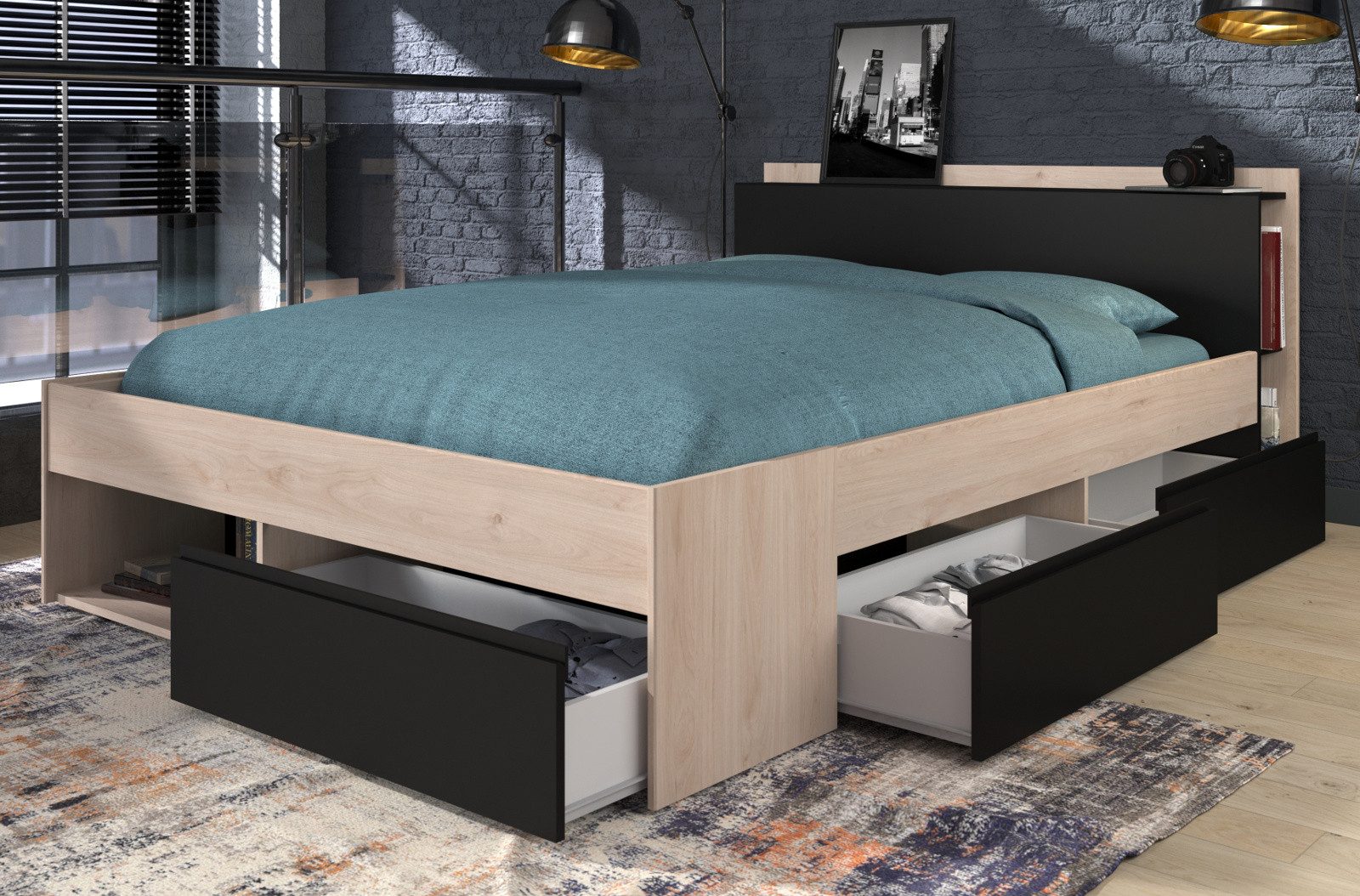 Parisot Stauraumbett Toms (Eiche Dekor mit günstig online kaufen