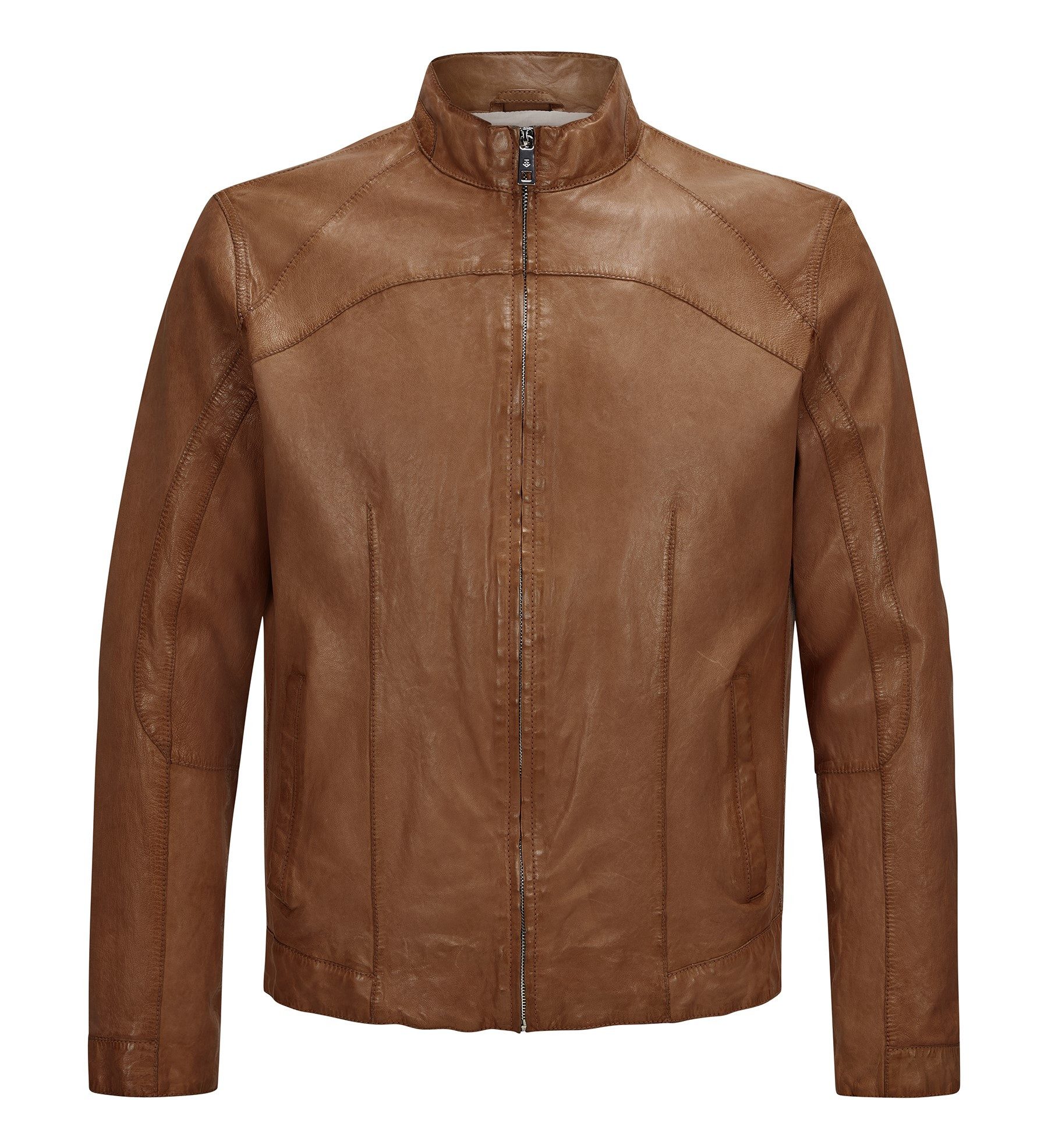 Milestone Lederjacke MSWinston klassischer Biker Blouson aus genarbtem Lammleder