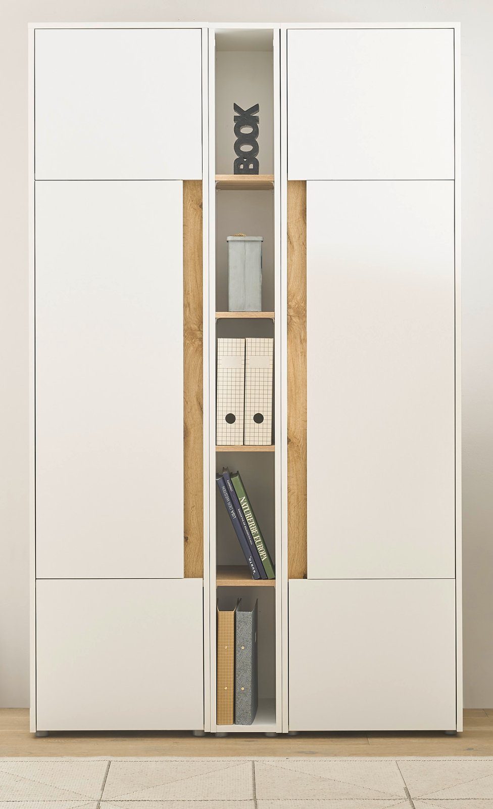 Furn.Design Aktenschrank Center (Büroschrank Set in weiß mit Wotan Eiche, 3 günstig online kaufen