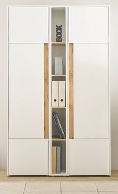 Furn.Design Aktenschrank Center (Büroschrank Set in weiß mit Wotan Eiche, 3-teilig, 120 x 200 cm) 15 Fächer