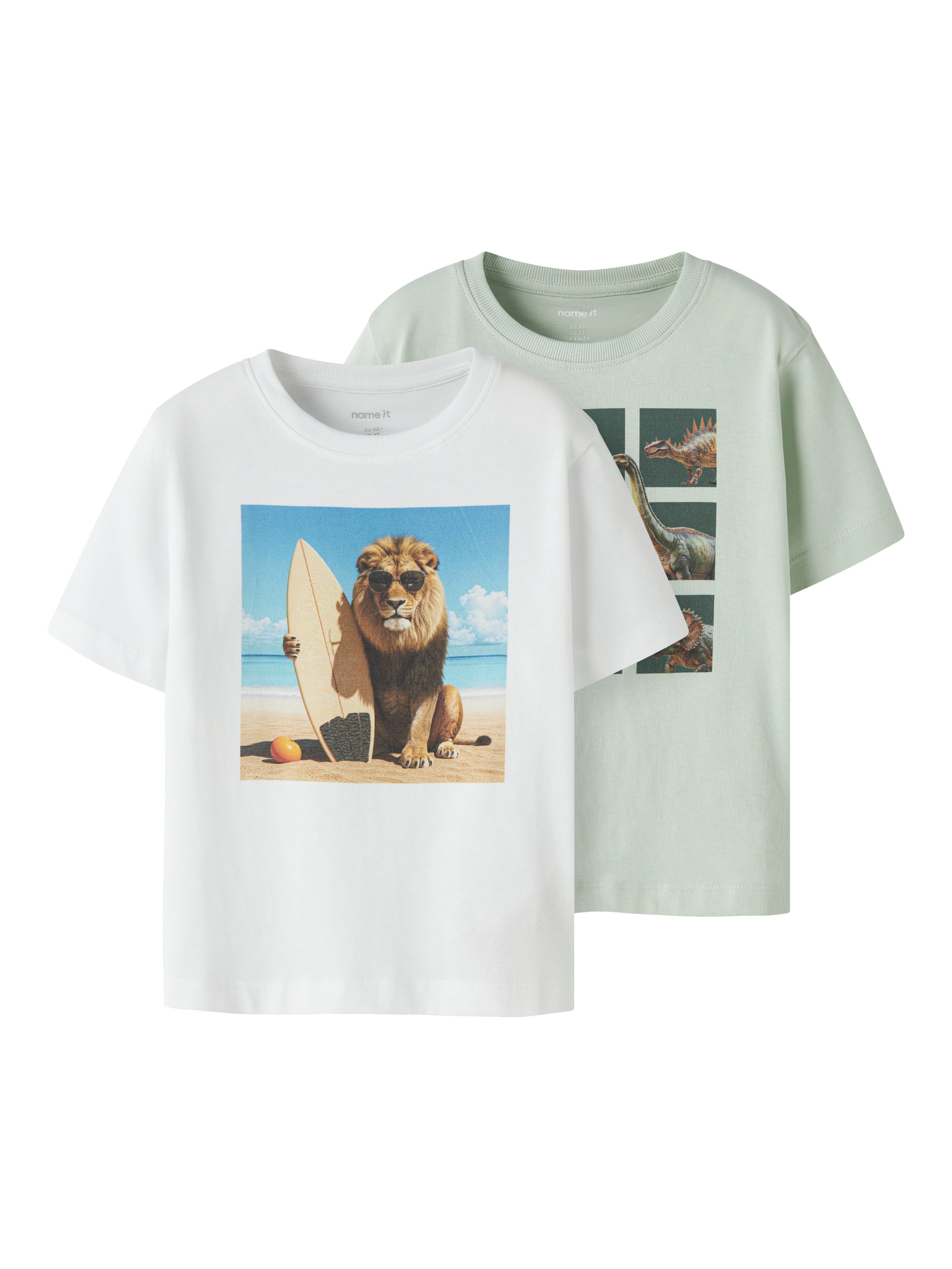 Name It T-Shirt NMMVOTO 2P SS NREG TOP (Packung, 2-tlg) Baumwolle, regular fit