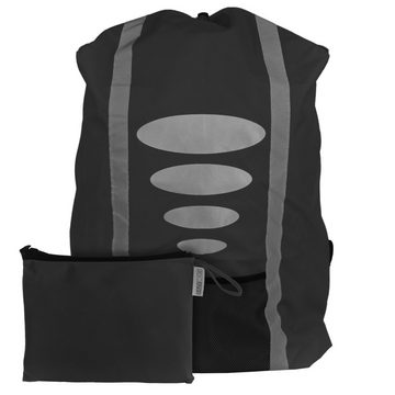 EAZY CASE Rucksack-Regenschutz Reflektor-Überzug Schutzhülle Uni, Reflektor Regenhülle Backpack Überzug Regenschutz Schulranzen Schwarz