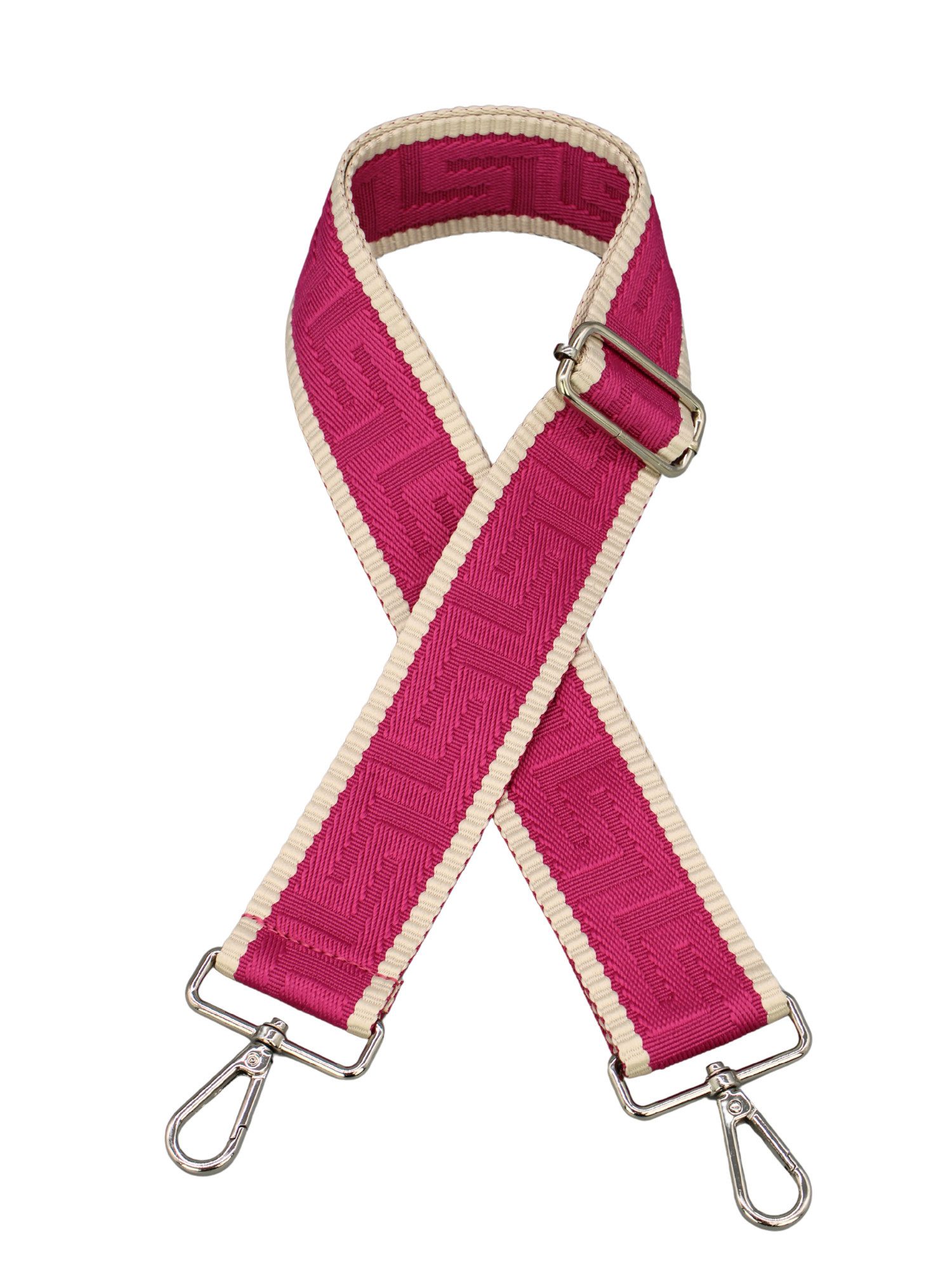 Adel Bags Schulterriemen Verstellbarer Taschenriemen mit Ethno-Muster (Blau/Creme)