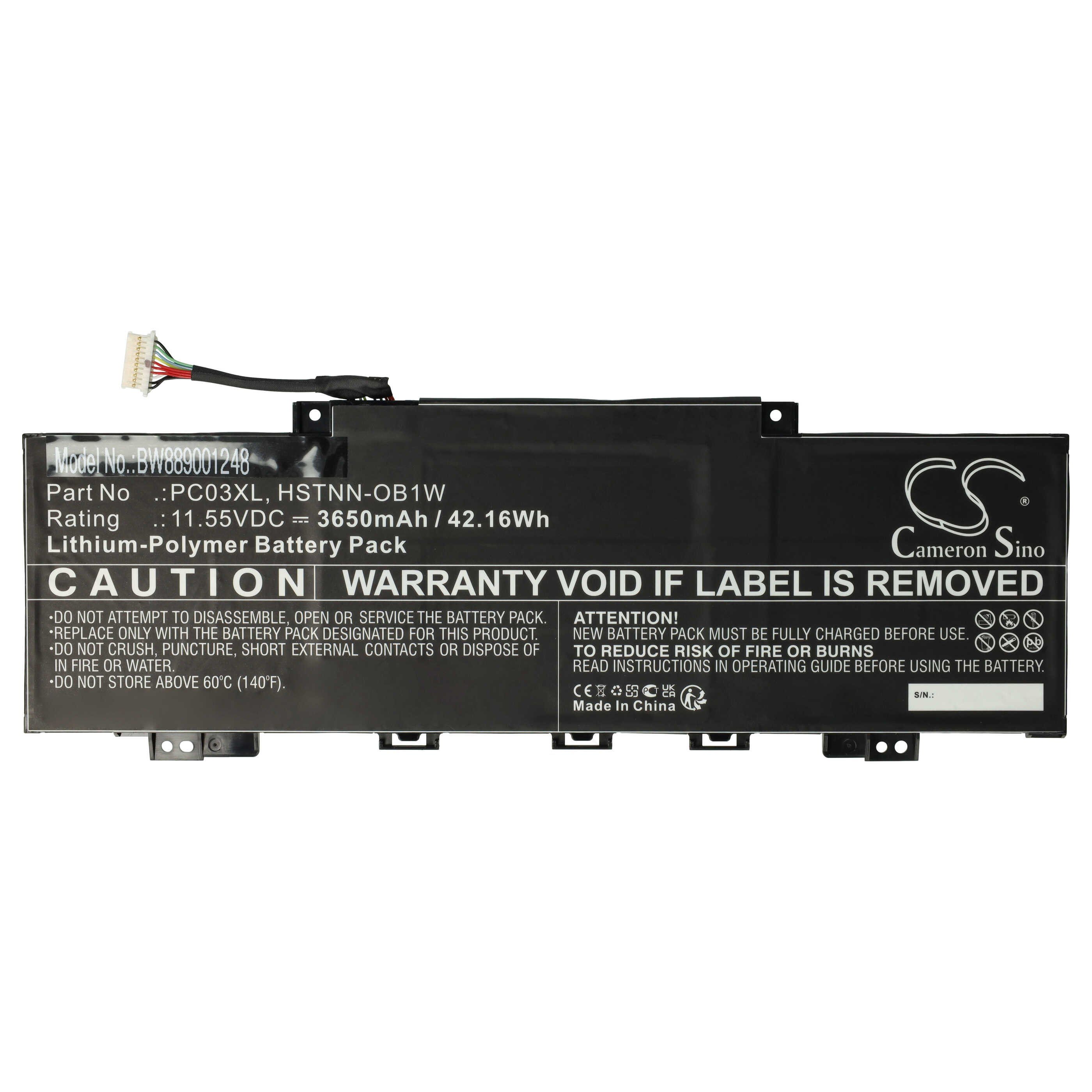 vhbw Akku passend für HP Pavilion X360 15-er0210ng, 15-er0155ng, Laptop-Akku Akku Li-Polymer 3650 mAh (11,55 V, 1 St), Leistungsfähiger Austausch-Akku für Notebook, Wiederaufladbar, Jede