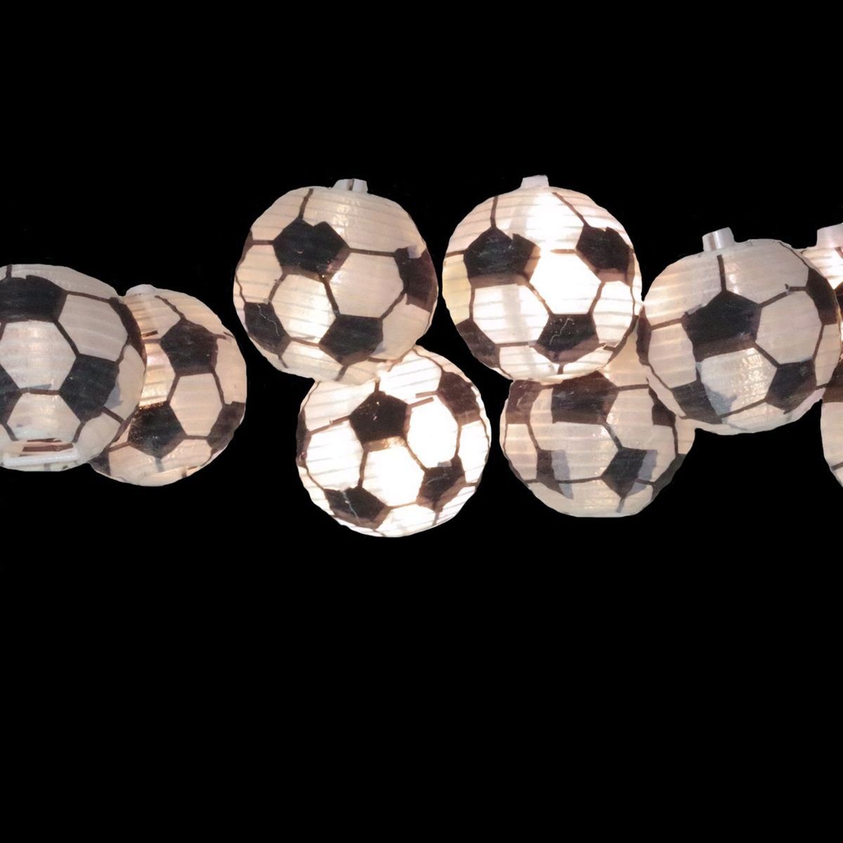 Haushalt International Lichterkette Solarlichterkette Lichterkette zwei LED, Einstellmöglichkeiten Solar mit Fußball-Lampions 10er
