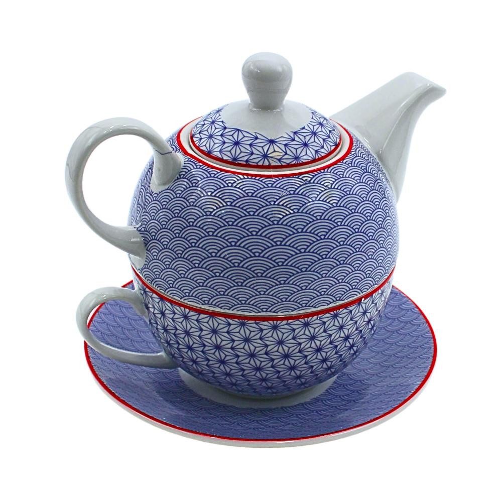 Dekohelden24 Teekanne Teekannen in verschiedenen Varianten, (Tea-for-One), Retrodesign, kompakte Form, praktische Kombination