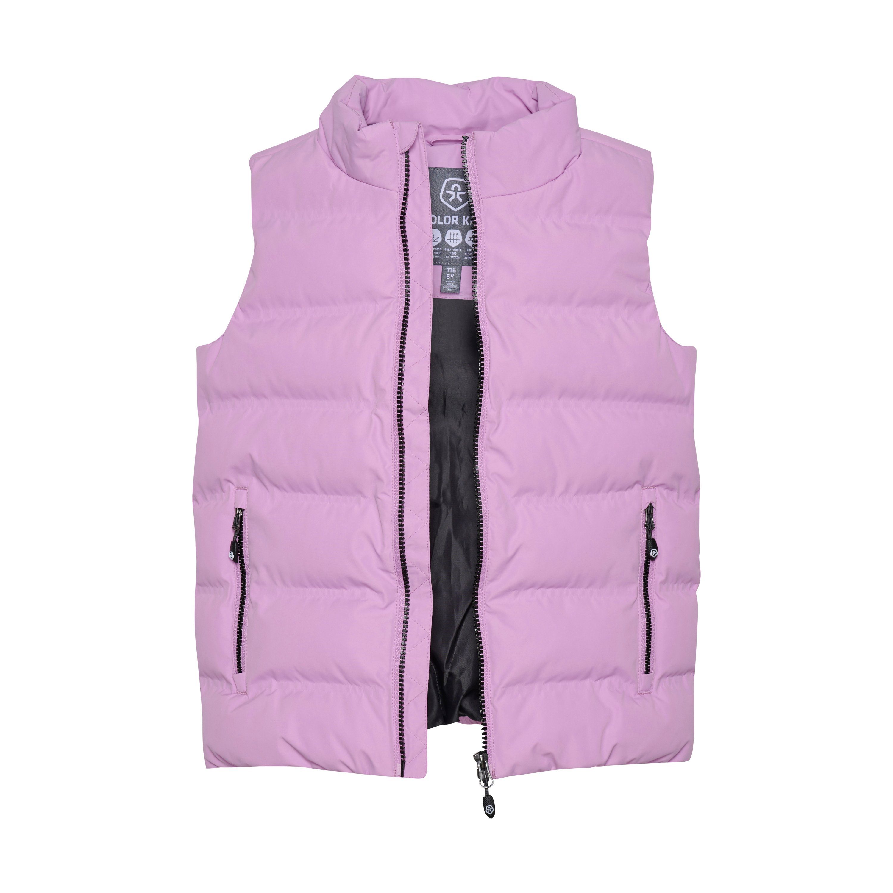 COLOR KIDS Steppweste Tulle Reißverschlusstaschen - Weste (6685) COWaist Quilt Coat Violet mit 741135