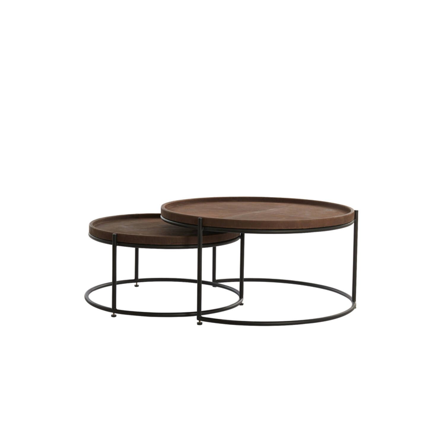 Light & Living Couchtisch Couchtisch 2er Set JAIRO Light & Living Wohnzimmertisch Leder braun