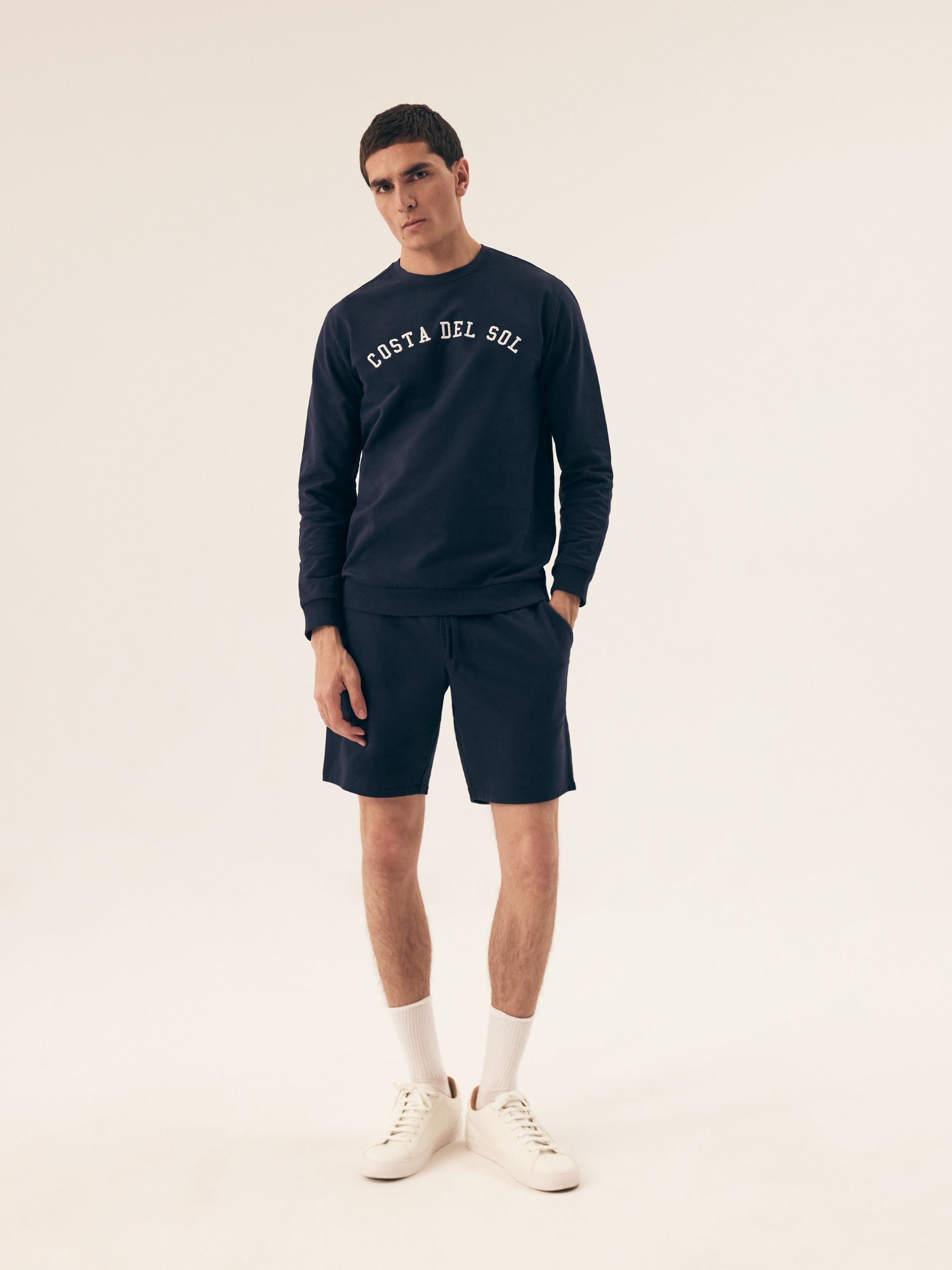 Henderson Hausanzug Hausanzug Loungewear Set aus Baumwolle langärmelig mit Shorts Del