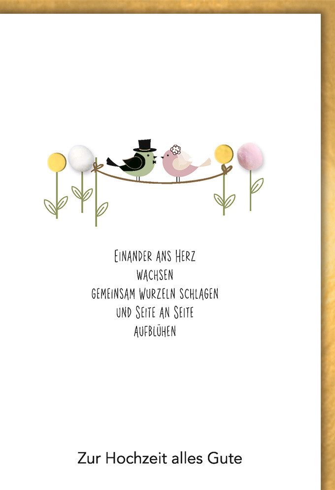 Verlag Dominique Grußkarten Hochzeit Karte mit Umschlag Gedicht