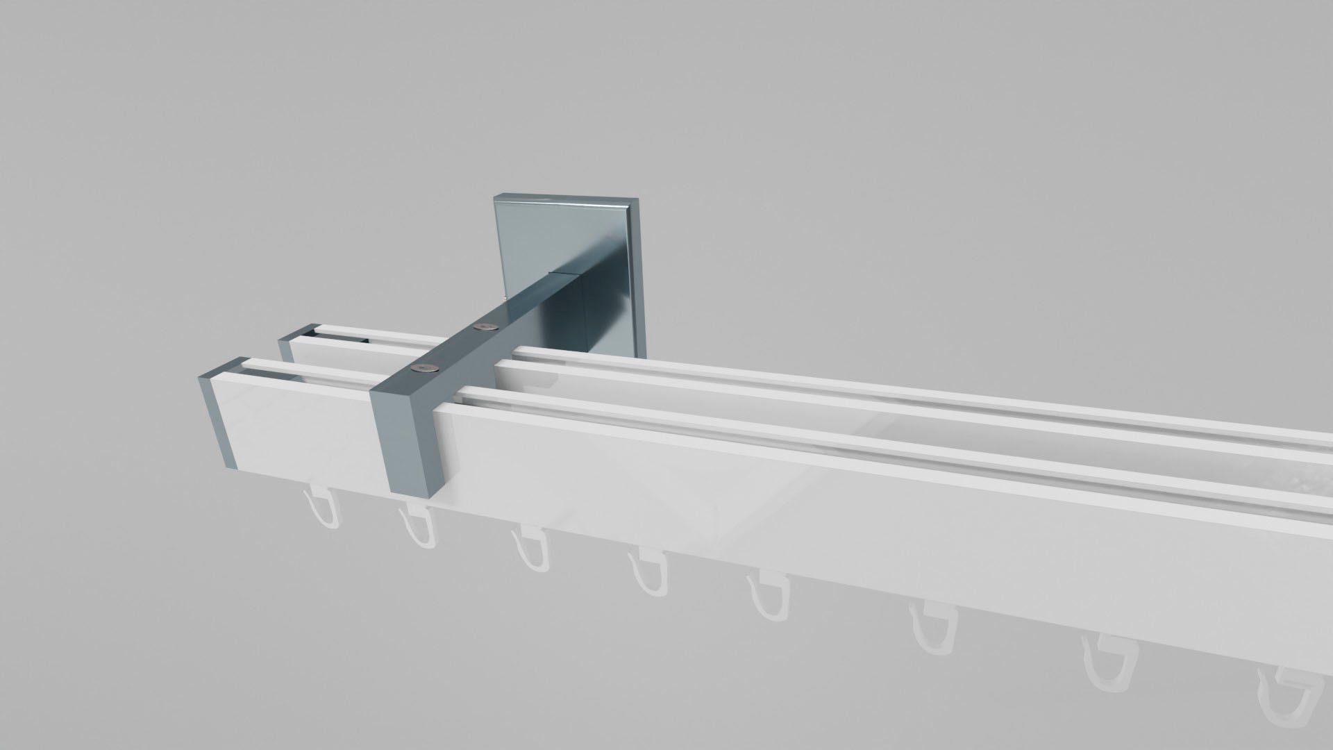 indeko Gardinenstange Bern, 2-läufig, Wunschmaßlänge, verschraubt, Aluminium, Innenlauf Komplett-Set inkl. Gleitern und Montagematerial