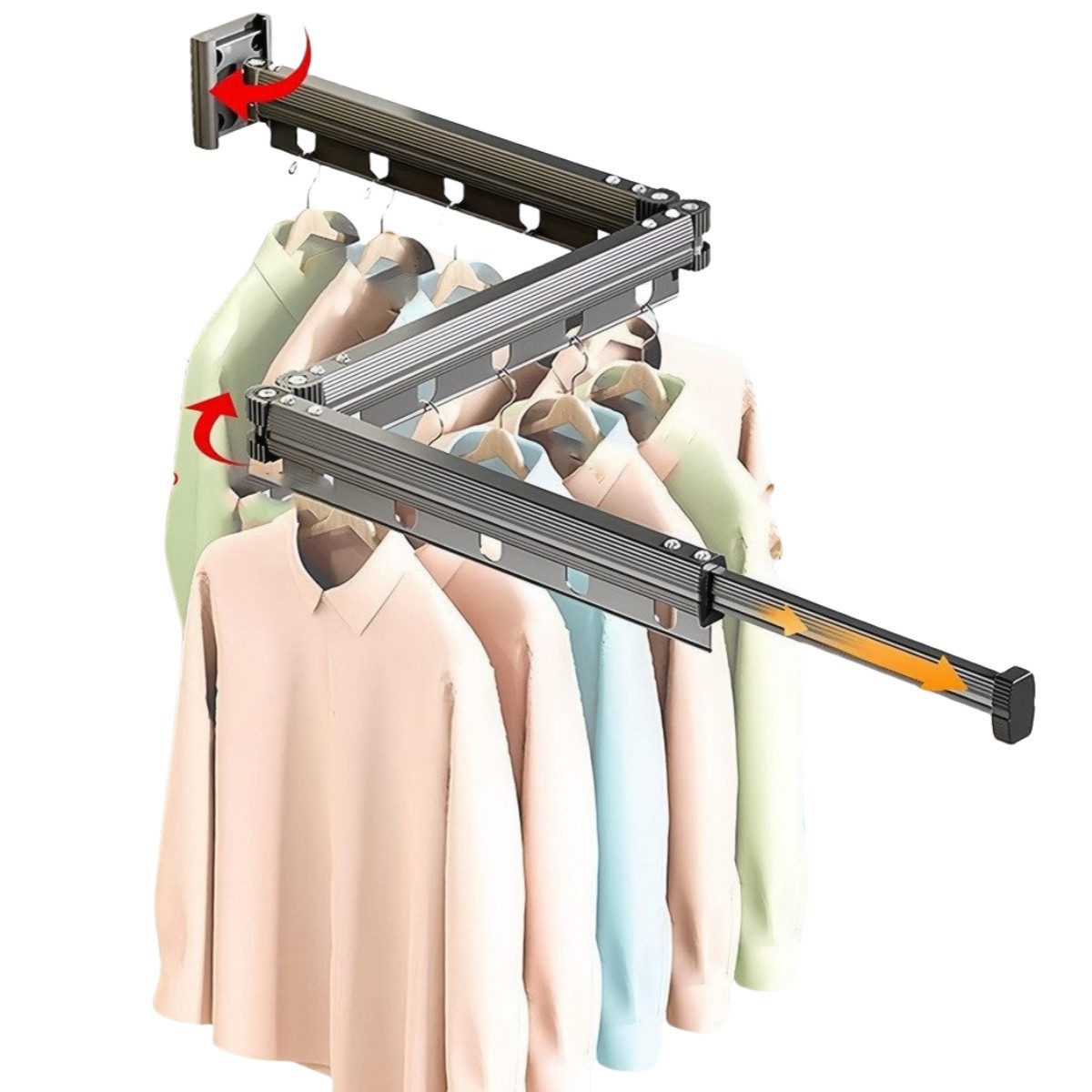 PFCTART Kleiderständer 126 cm wandmontierter klappbarer günstig online kaufen