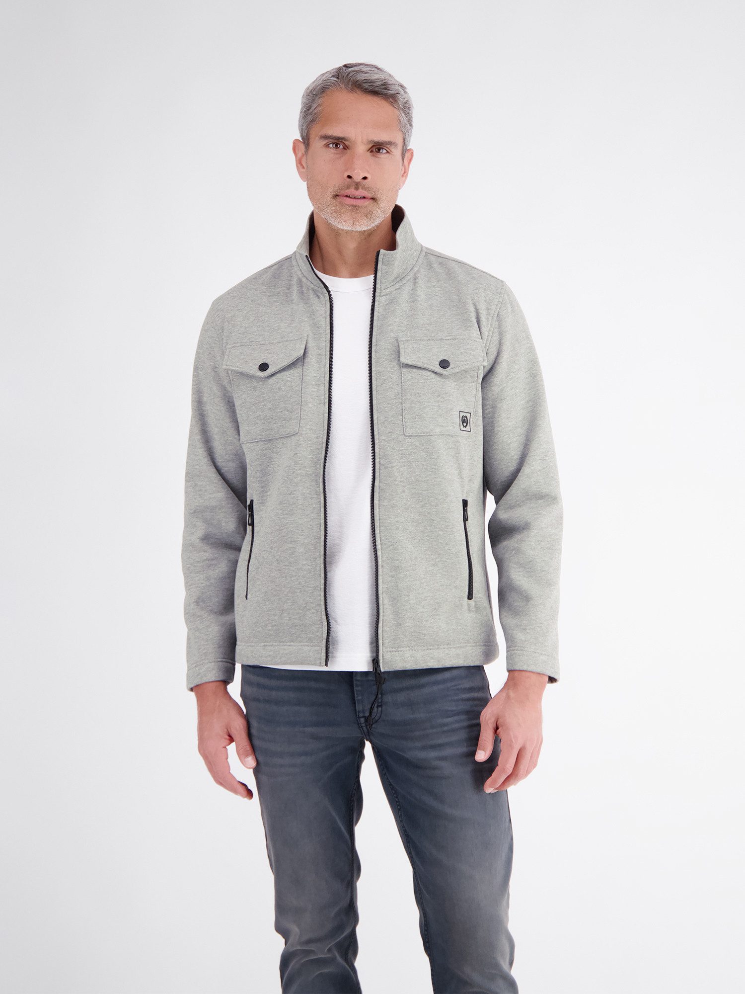 LERROS Sweatjacke Sweatjacke mit cleaner Optik aus weichem Baumwollmix