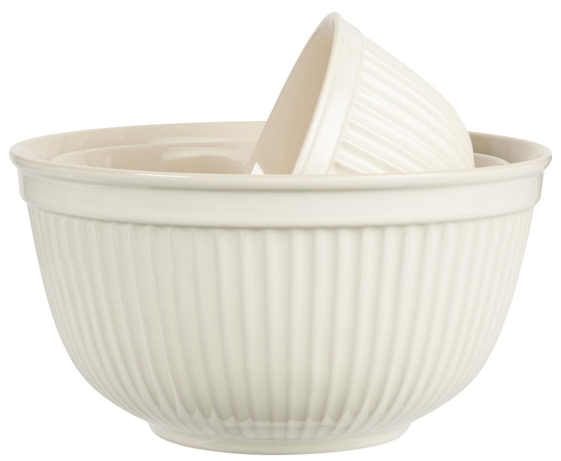 Ib Laursen Schüssel 3er Schüssel Set Schüsselsatz Keramik Mynte Butter Cream 2074-82 Ib, Keramik, (Set bestehend aus 3 Schüsseln (18 cm, 22,5 cm, 26 cm Durchmesser)