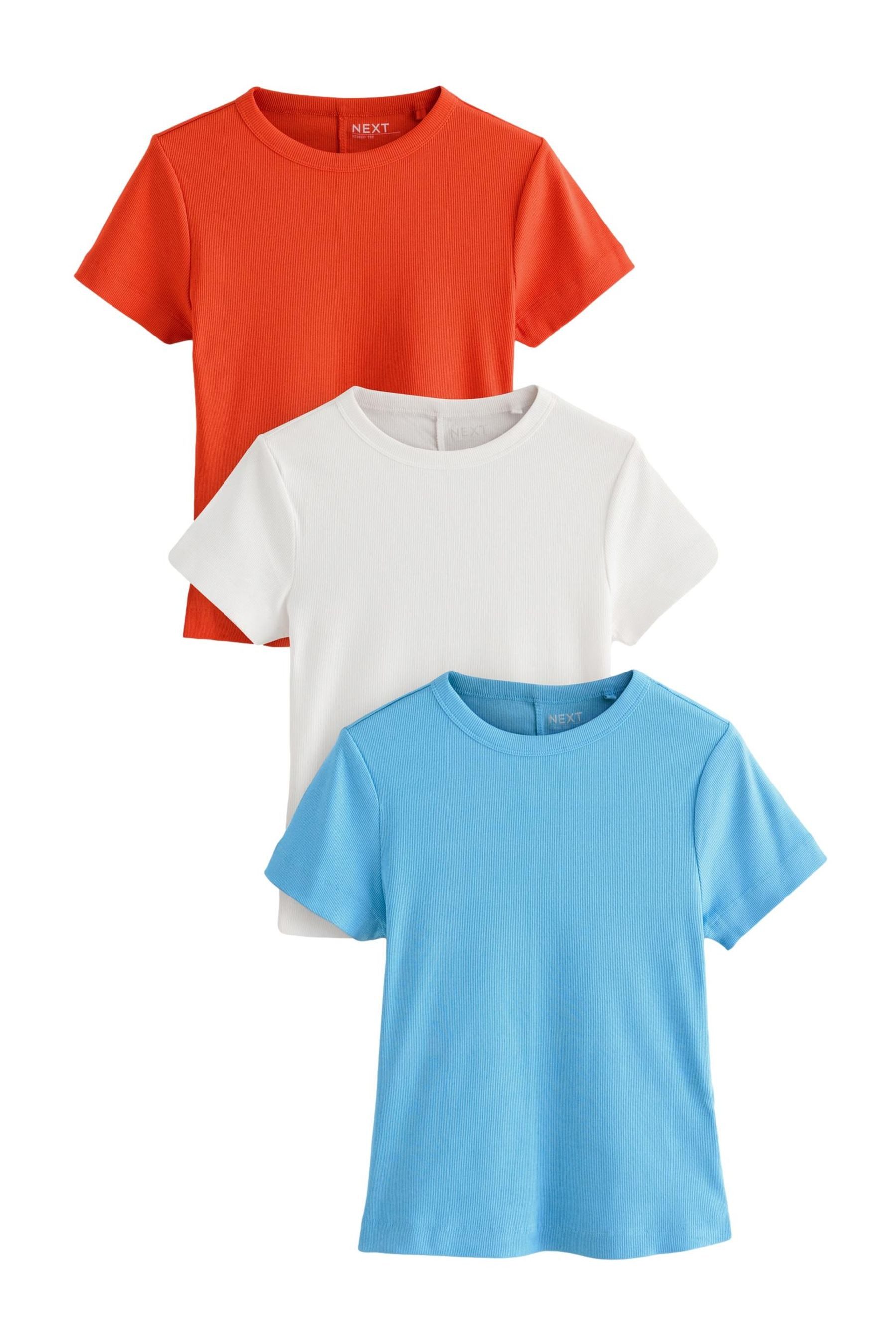 Next T-Shirt Gerippte T-Shirts im 3er-Pack (3-tlg)