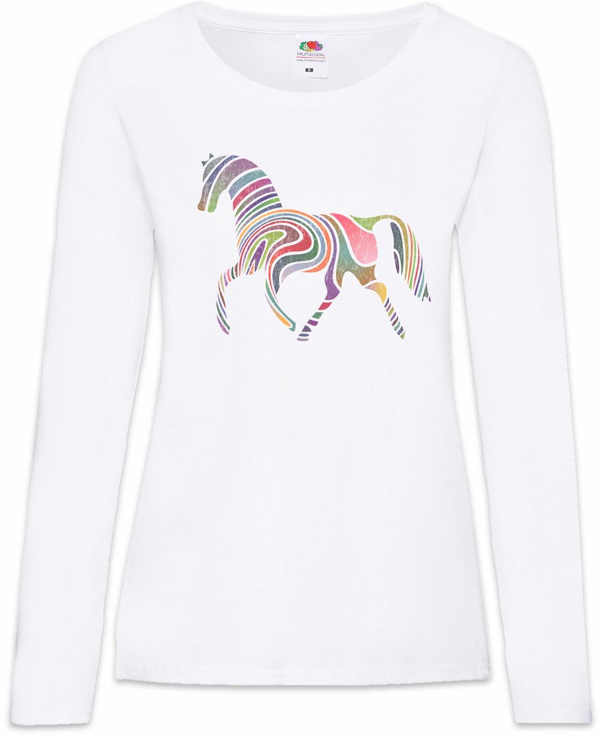 Urban Backwoods Langarmshirt Colored Horse I Damen Langarmshirt Pferd Pferde Reiter Reitsport (1-tlg) Turnier Sport Reiten Riding