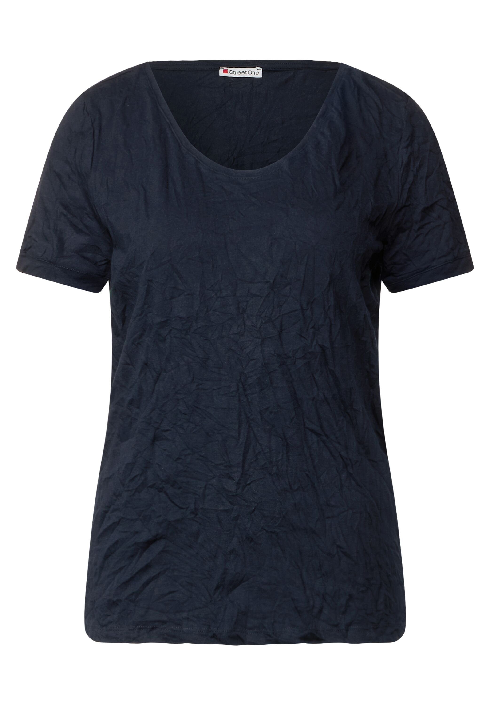 blue T-Shirt deep softem aus Materialmix STREET ONE
