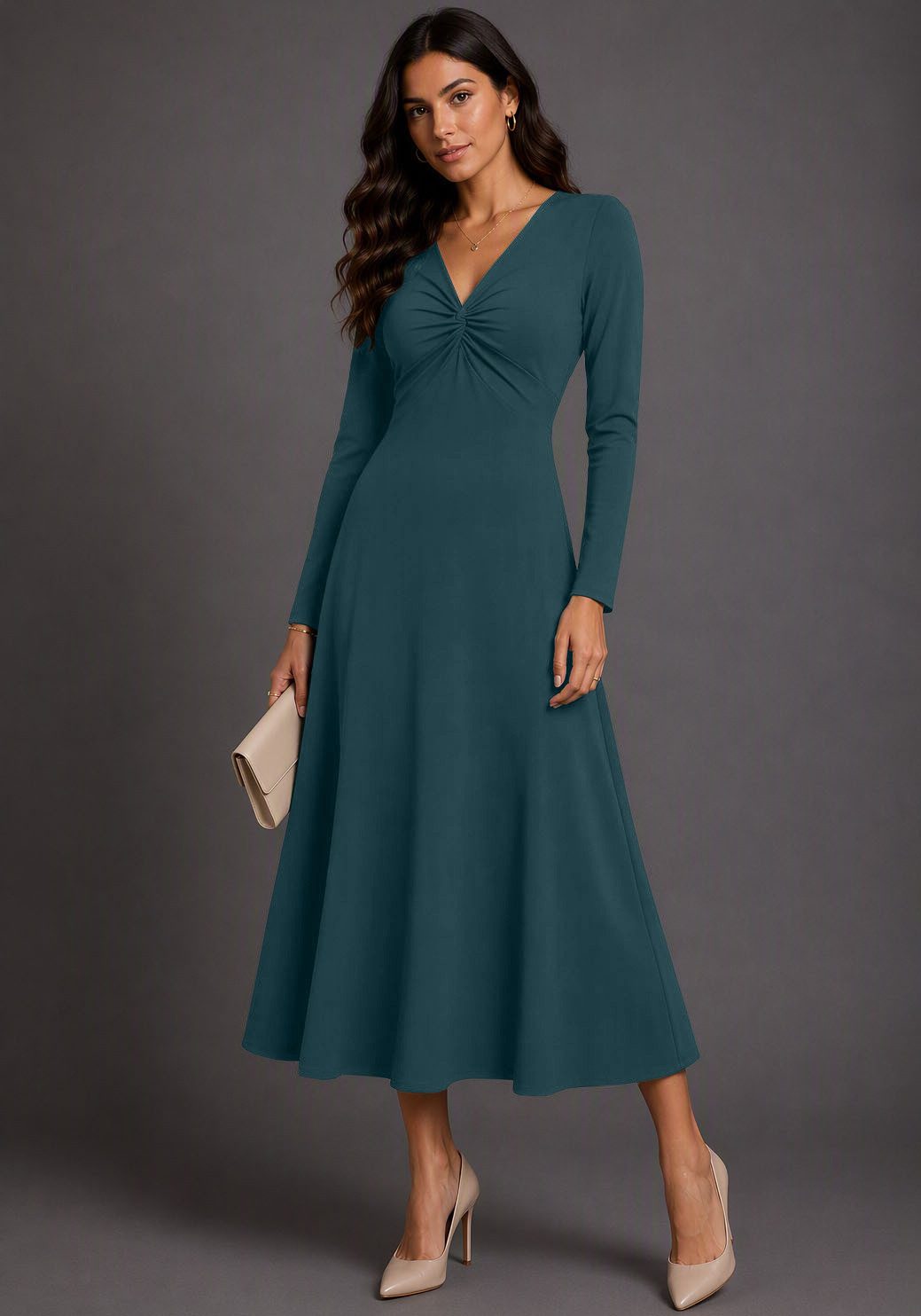 Laura Scott Abendkleid aus weicher Stretchware, figurbetonte Passform, wadenlang