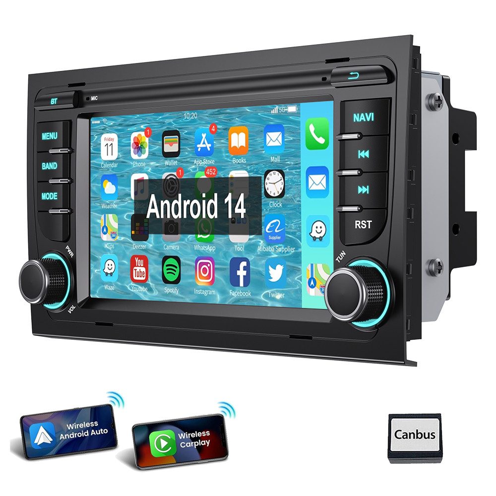 Autoradio Für Audi A4 B6 B7 2000-2009 Android 14 carplay Autoradio