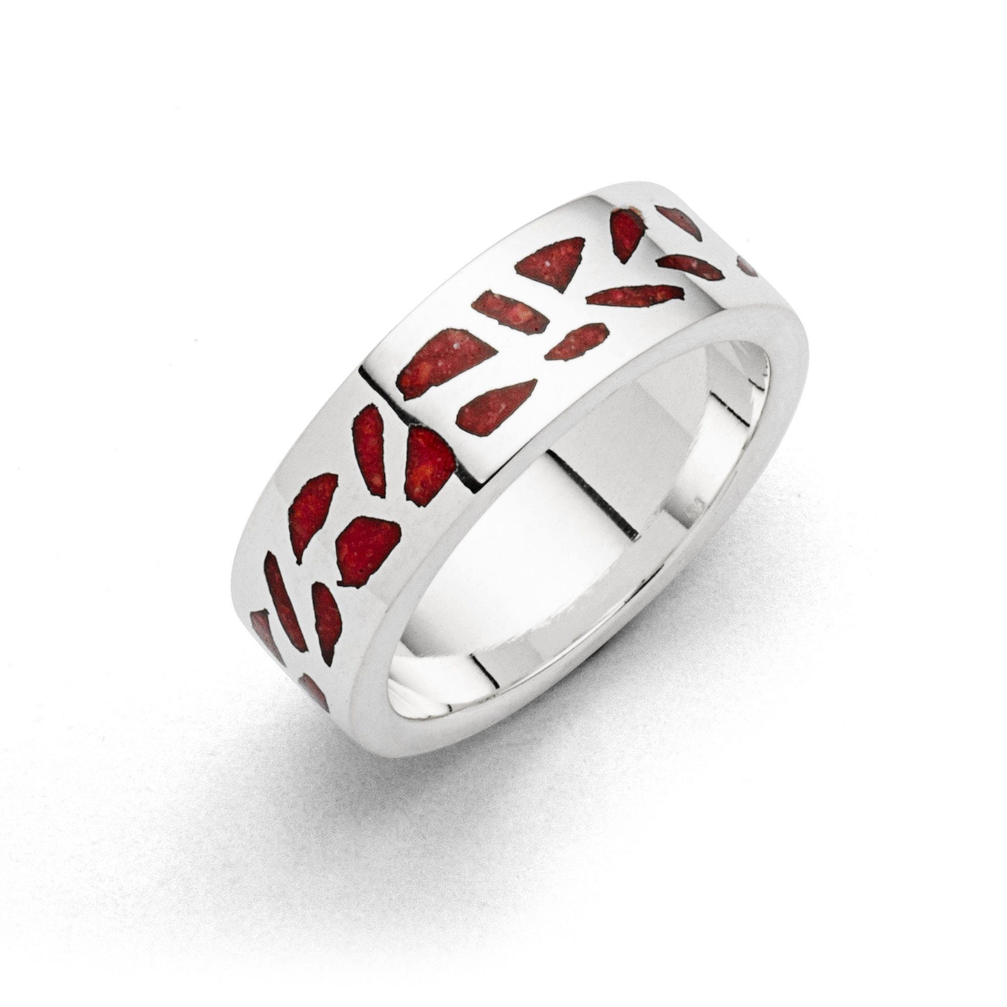 Fingerring DUR Schmuck: Ring "Wandel" Mosaik Koralle R5693