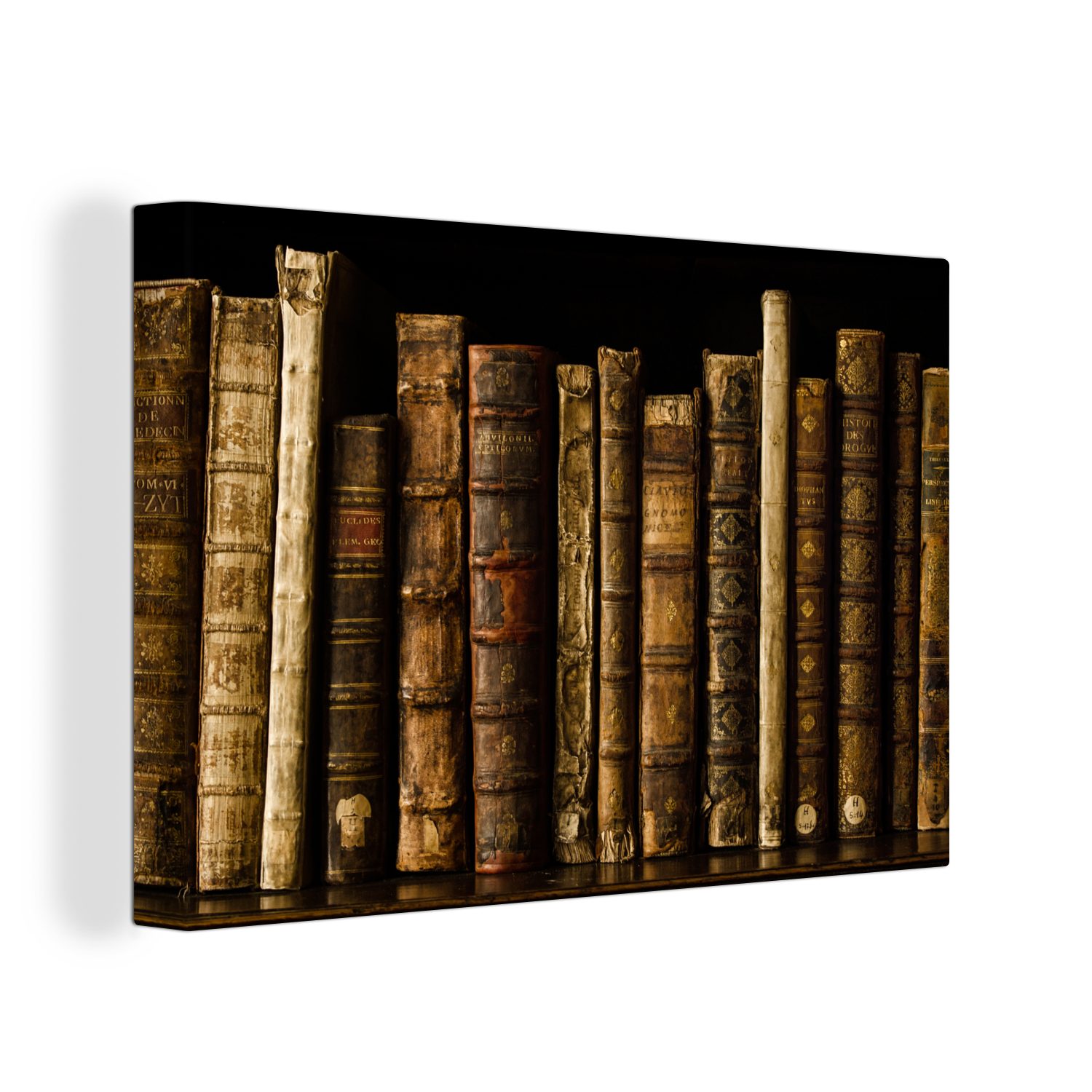 OneMillionCanvasses® Leinwandbild Alte Bücher, (1 St), Wandbild Leinwandbilder, Aufhängefertig, Wanddeko, 30x20 cm