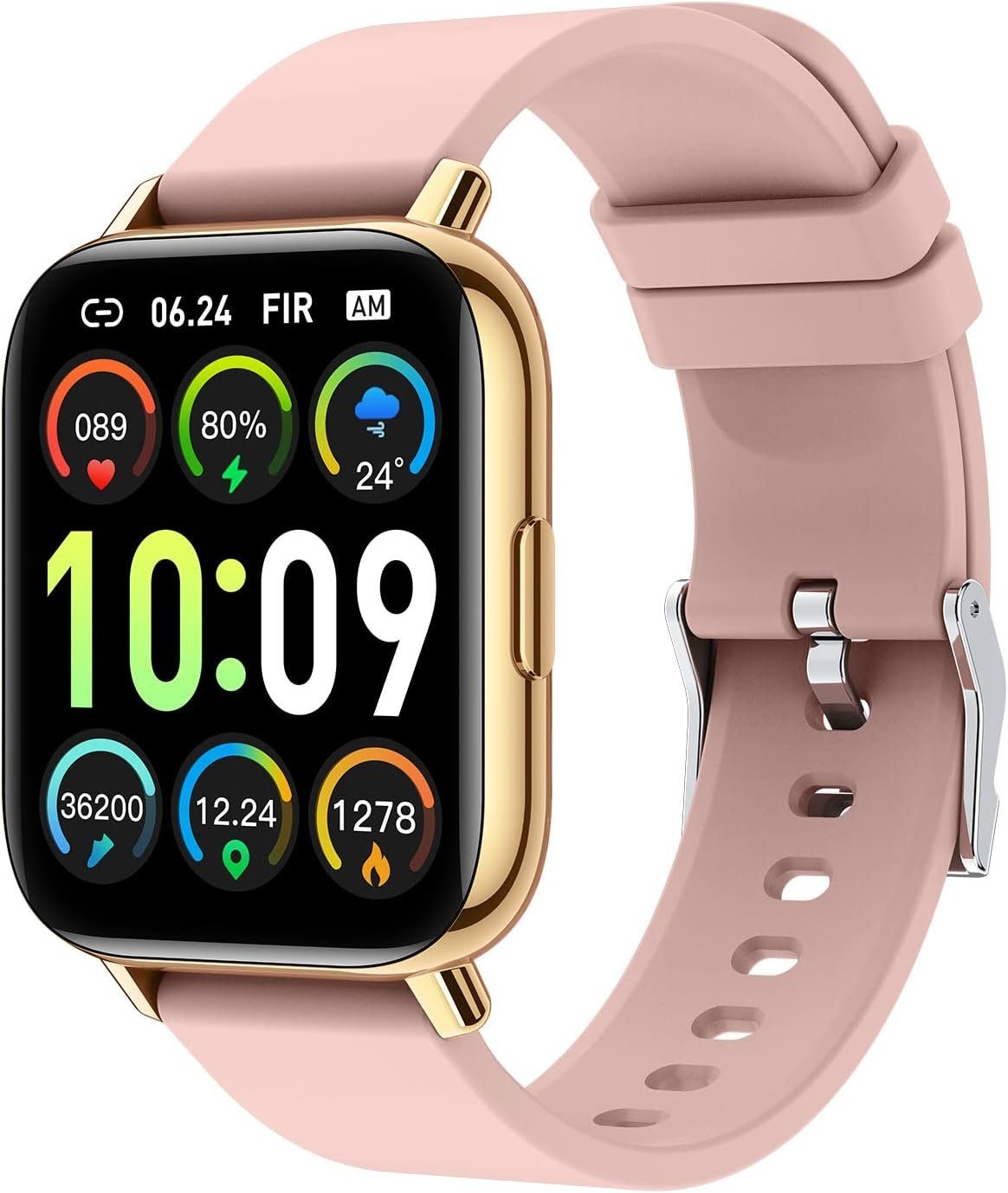 MicLee Fur Damen Herren T ouch-Farbdisplay Wasserdicht IP68 Smartwatch (1,69 Zoll, Android iOS), mit Pulsmesser Schlafmonitor Fitness Tracker Schrittzähler SportUhr