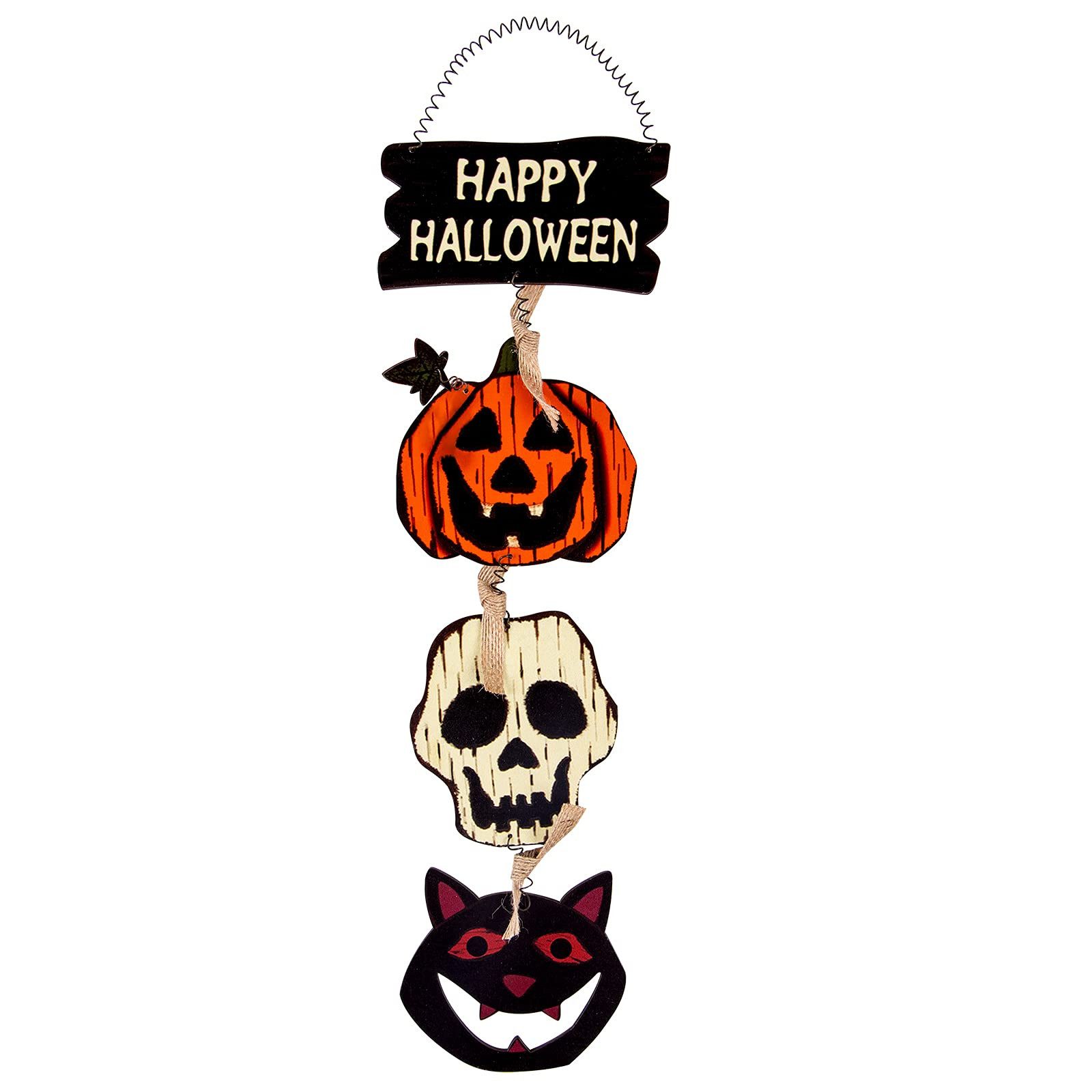 Coonoor Hängedekoration Halloween Tür Hängedekoration, Kürbis-Skelett Türsc günstig online kaufen